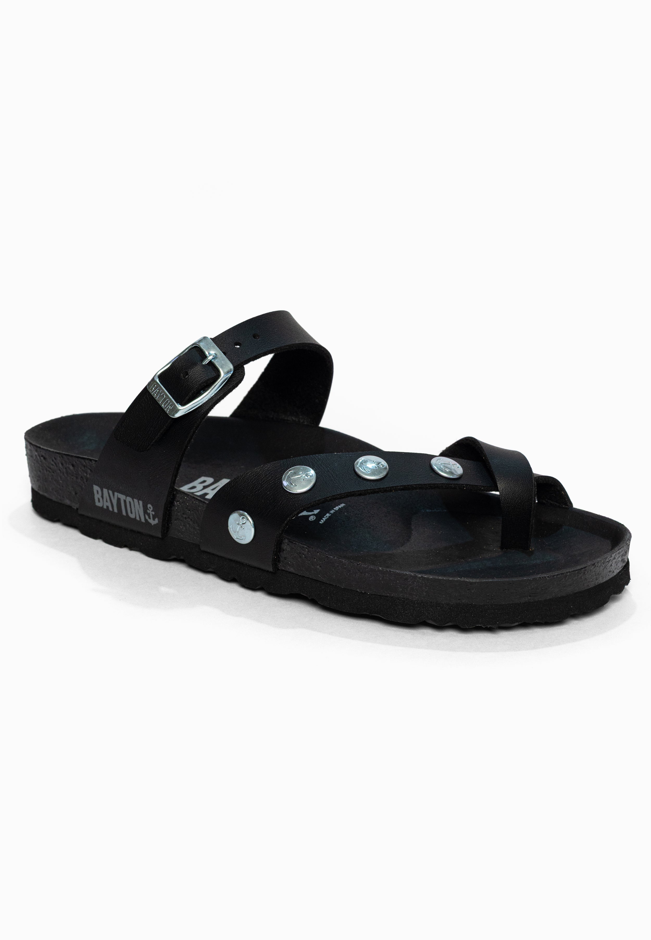 Sandales à Entre-doigts Divine Noir Bayton pour Femme