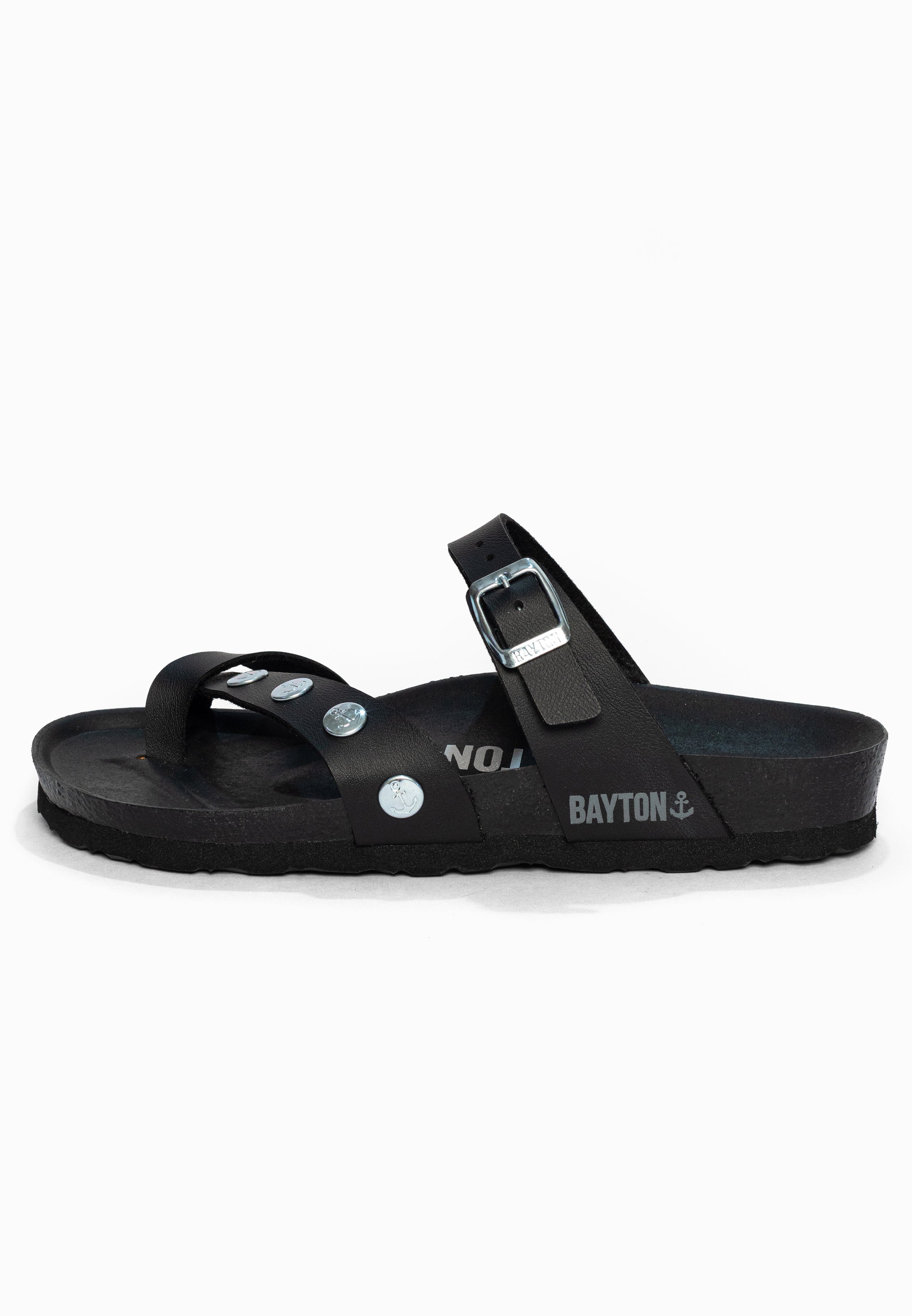 Sandales à Entre-doigts Divine Noir Bayton pour Femme