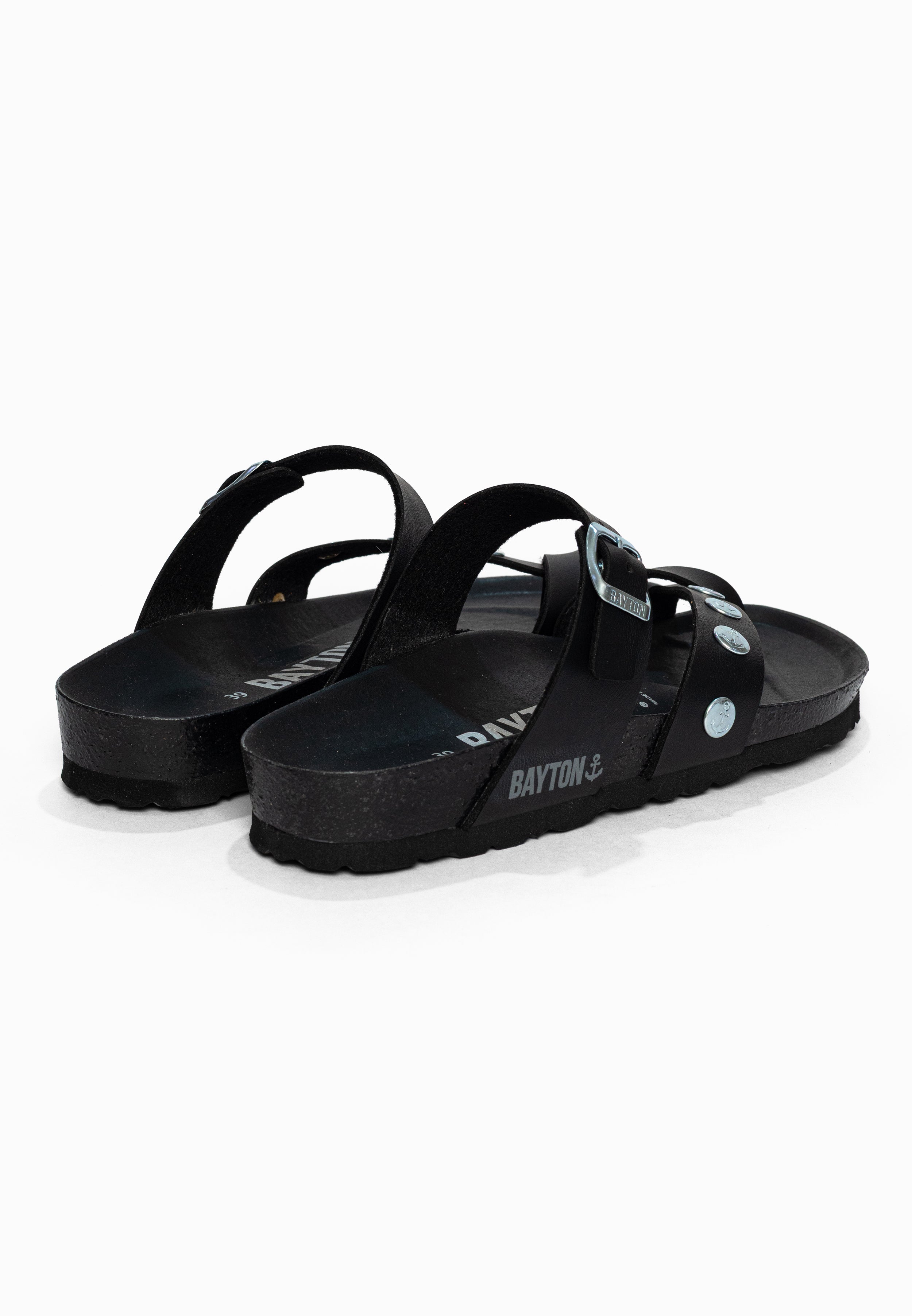 Sandales à Entre-doigts Divine Noir Bayton pour Femme
