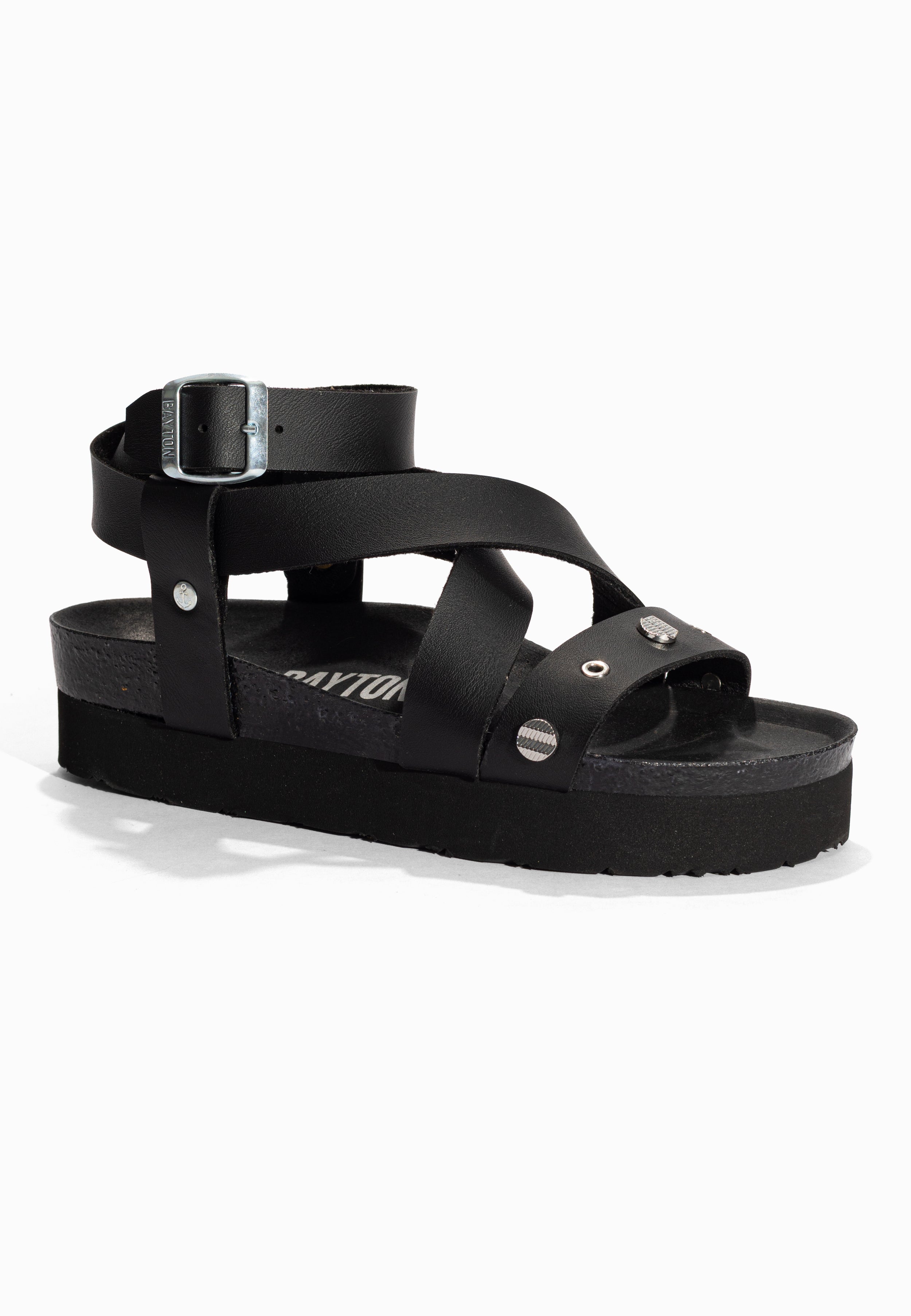 Sandales à Plateforme Mylene Noir Bayton pour Femme