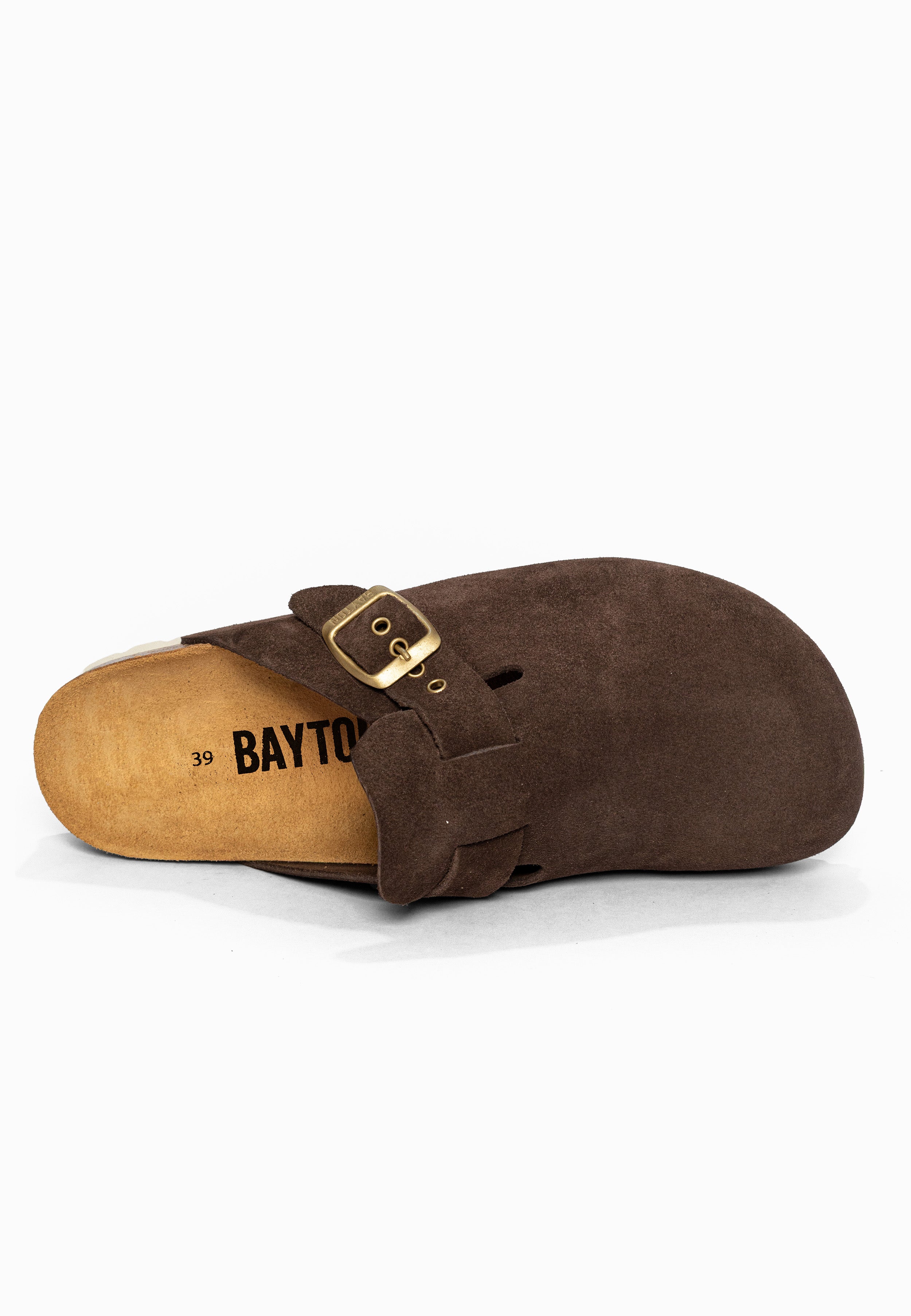 Sabots Milky Marron en Cuir Suédé Bayton pour Femme