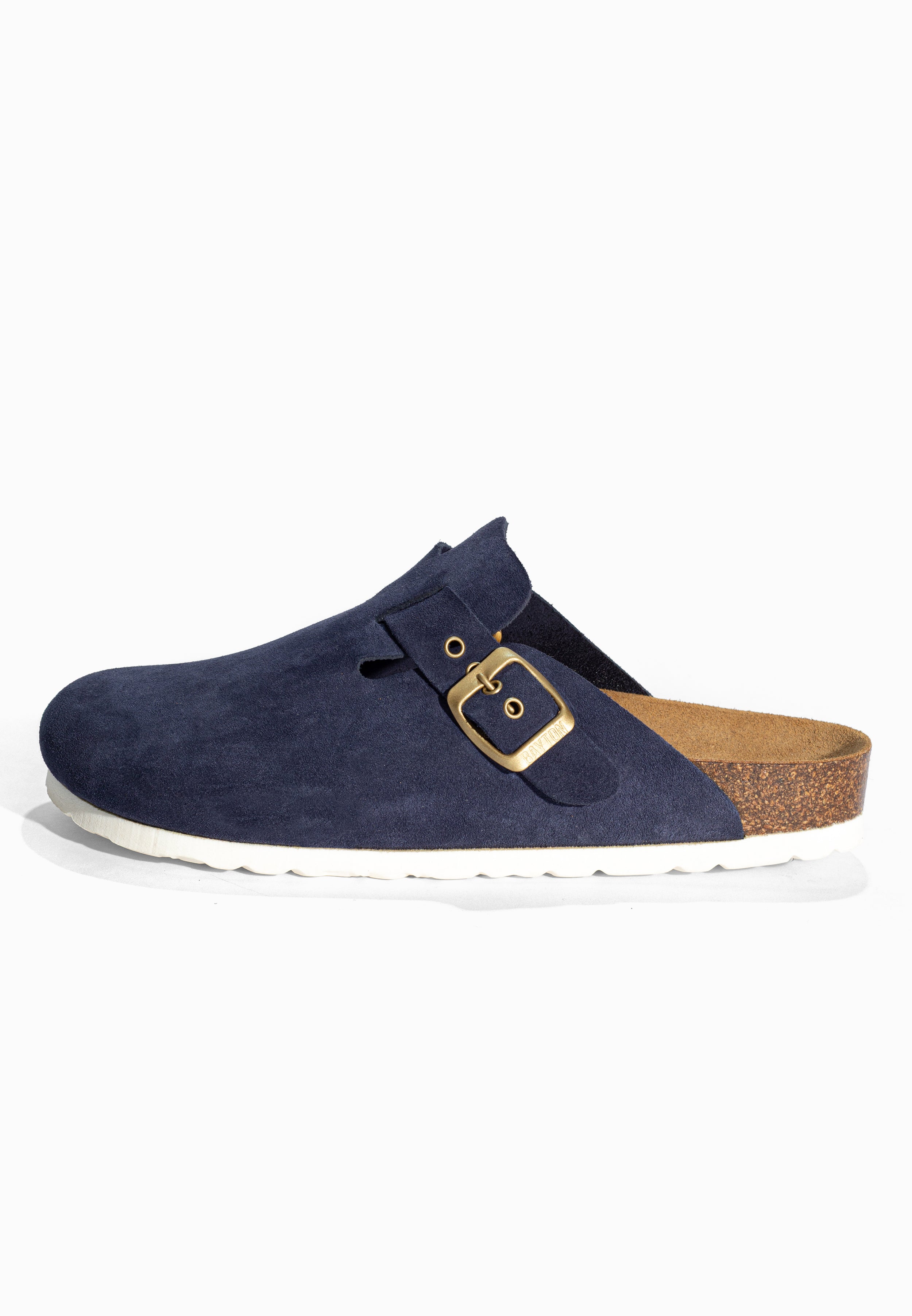Sabots Milky Bleu marine en Cuir Suédé Bayton pour Femme