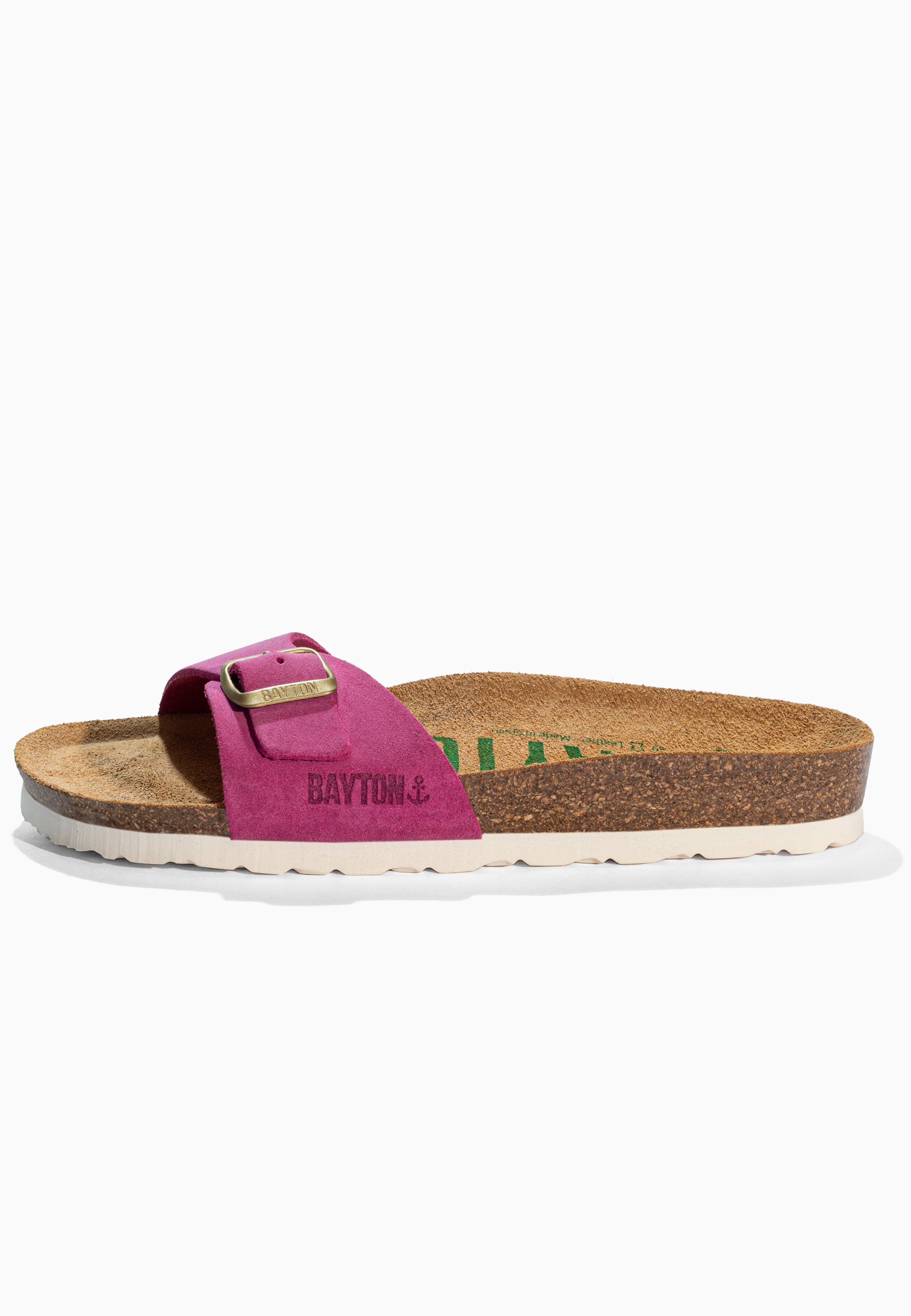 Sandales 1 Bride Zephyr Fuschia en Cuir Suédé Bayton pour Femme