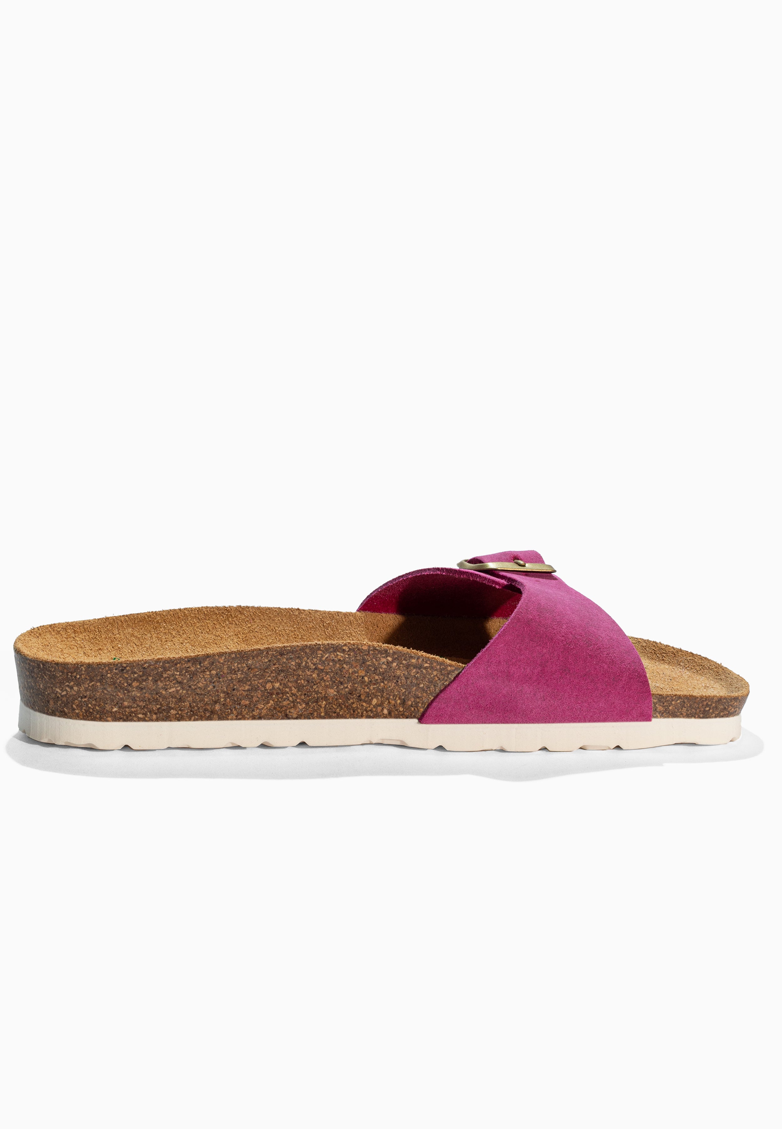 Sandales 1 Bride Zephyr Fuschia en Cuir Suédé Bayton pour Femme