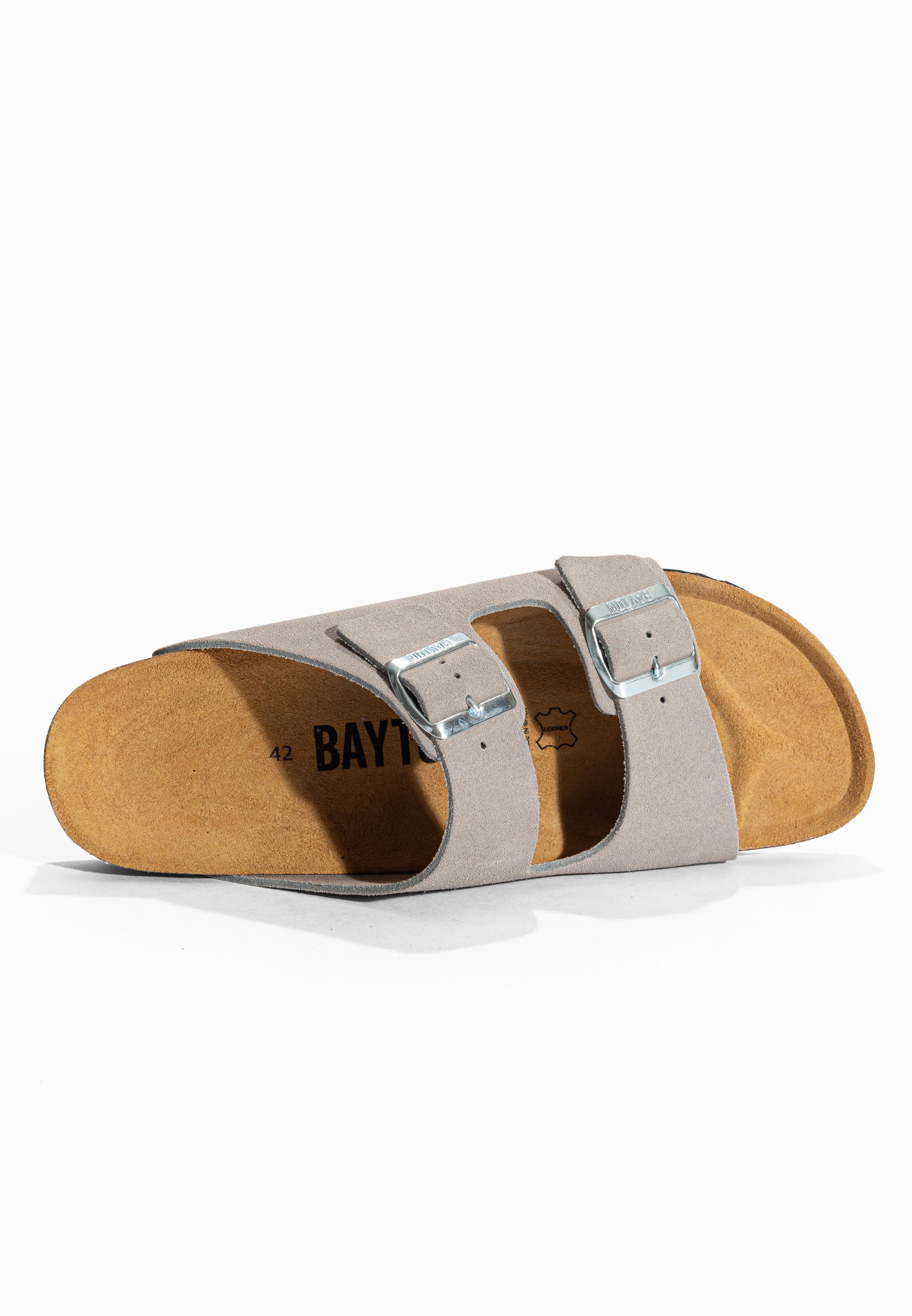 Sandales 2 Brides Atlas Gris en Cuir Suédé Bayton pour Homme