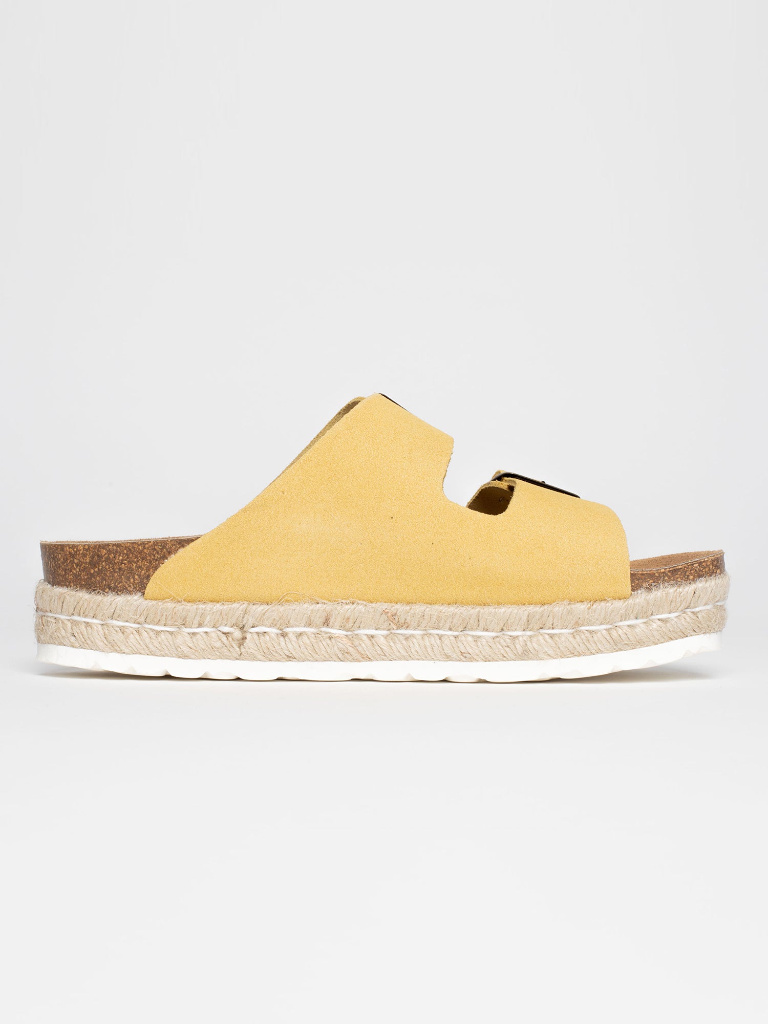 Alcee Mustard Suede Leather Platform Sandals