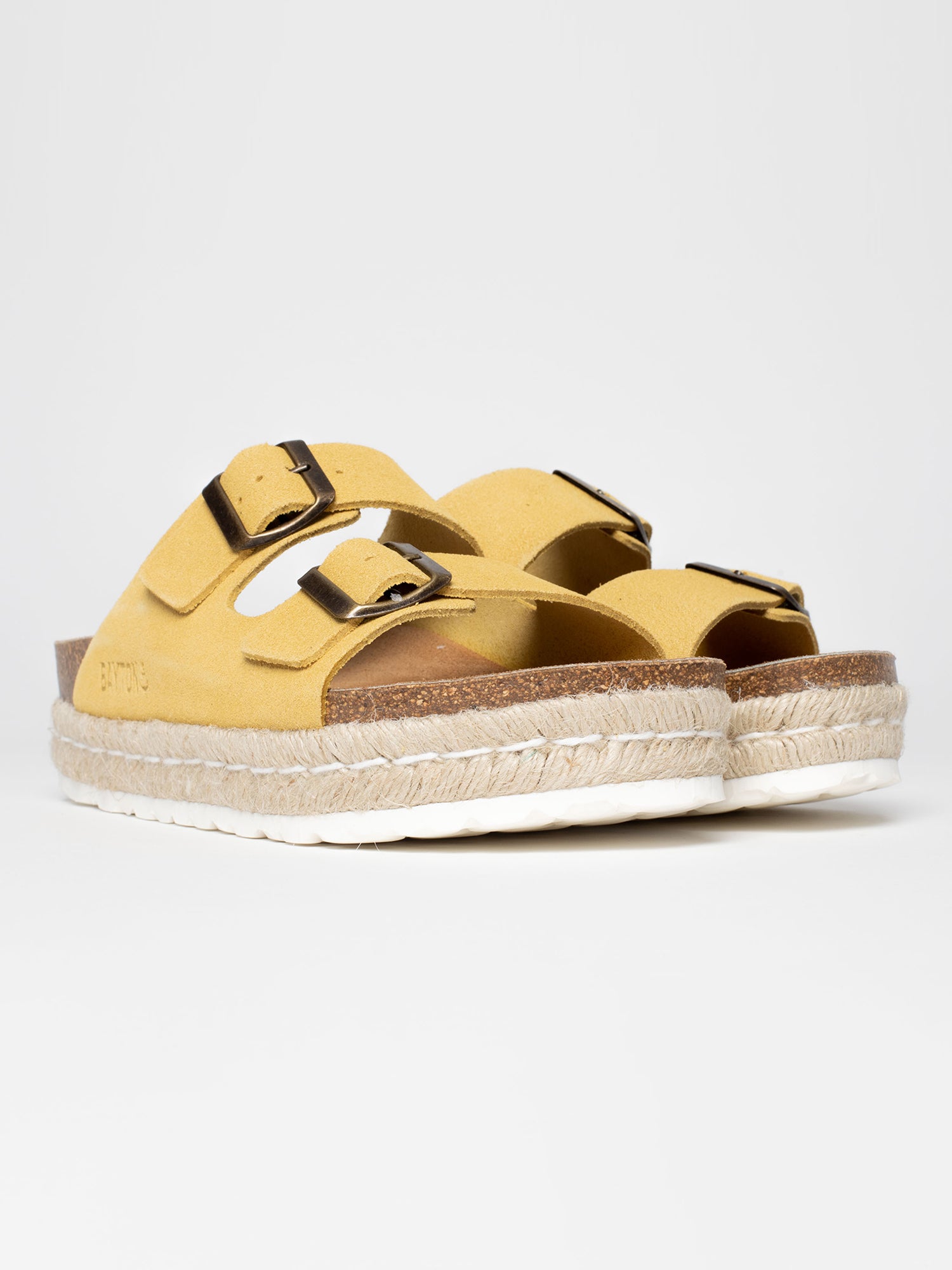 Alcee Mustard Suede Leather Platform Sandals