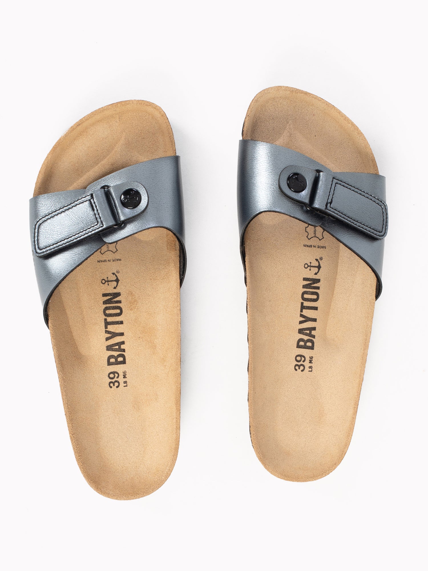 Sandales Calypso Argentées Foncées à Plateforme