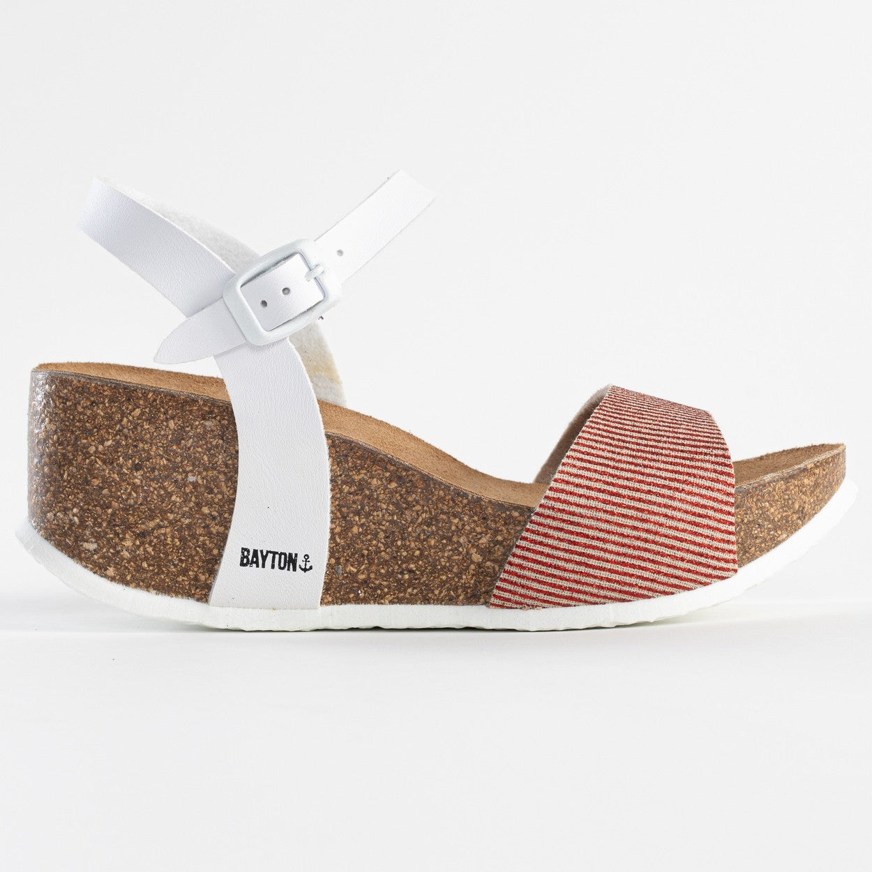 Sandales Leganes Rouge Et Blanc Compensées et Semi-compensées Bayton femme