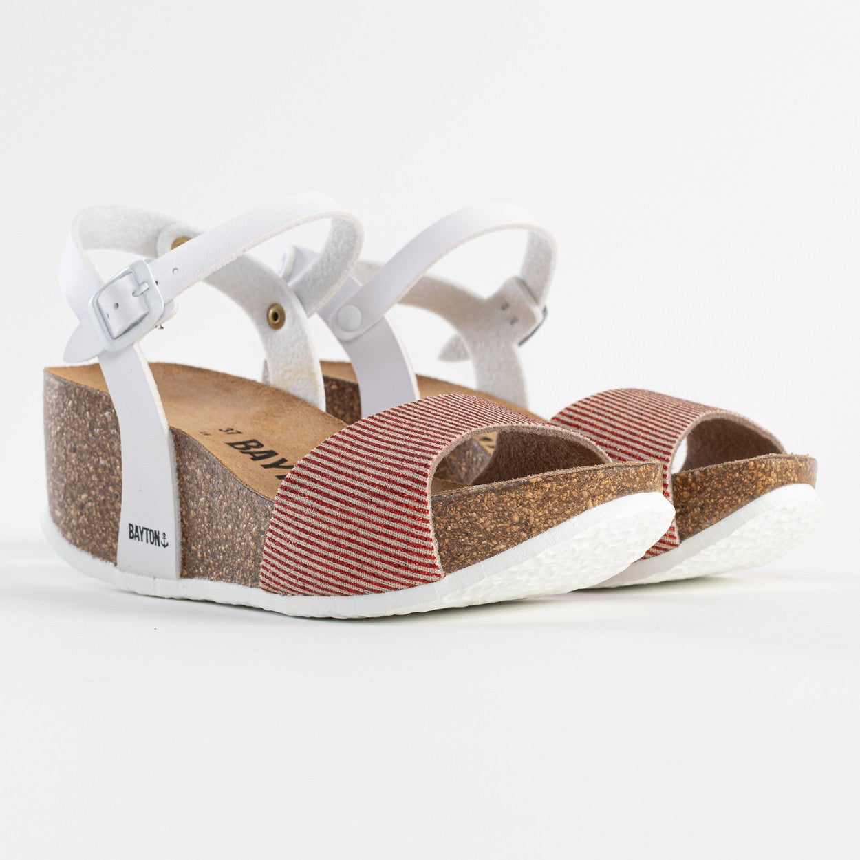 Sandales Leganes Rouge Et Blanc Compensées et Semi-compensées Bayton femme