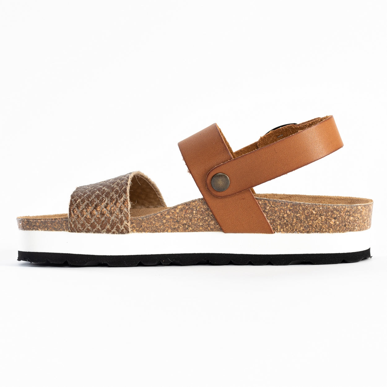 Almeria Bronze and Camel Platform Sandals