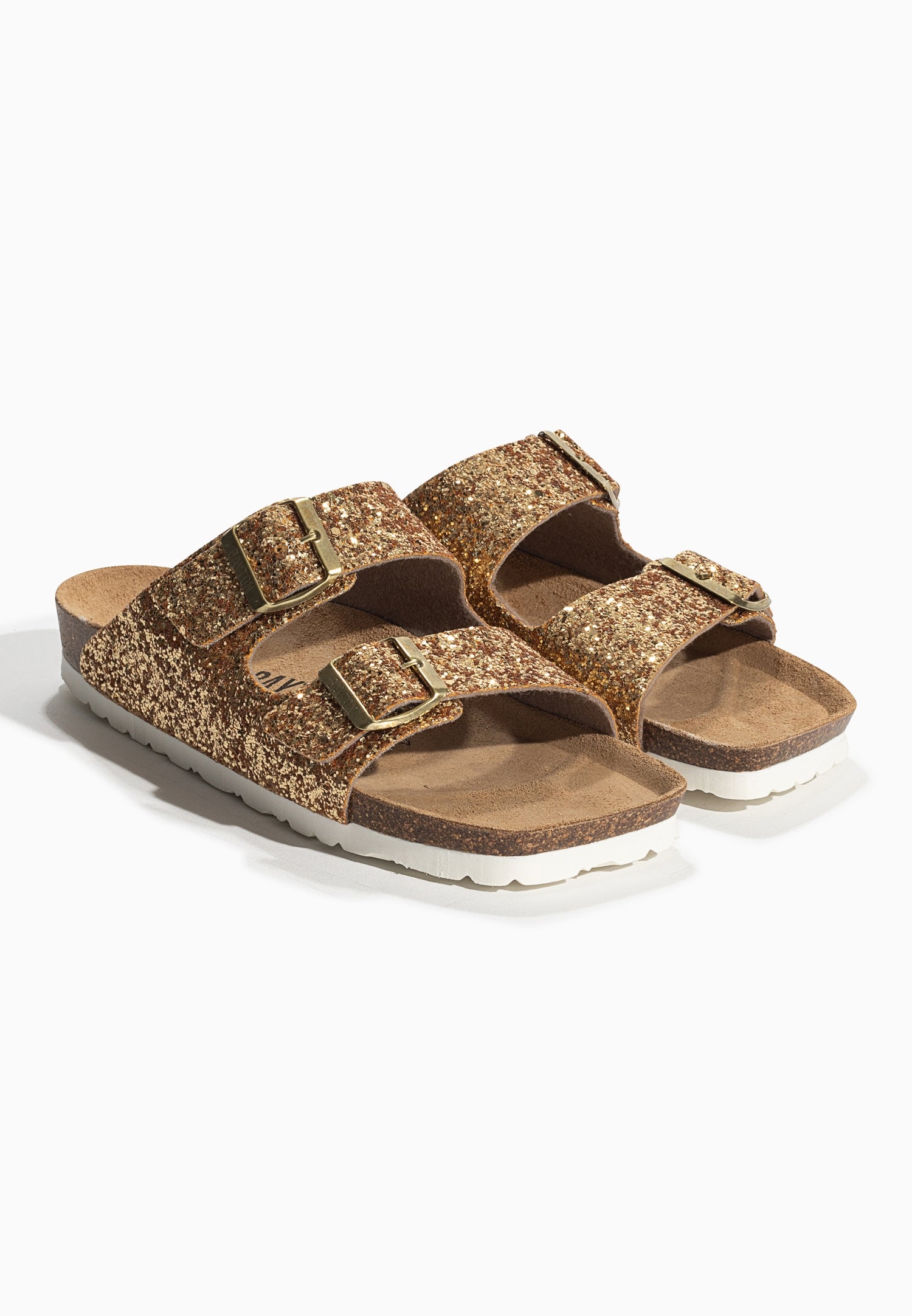 Sandalias Atlas con purpurina dorada