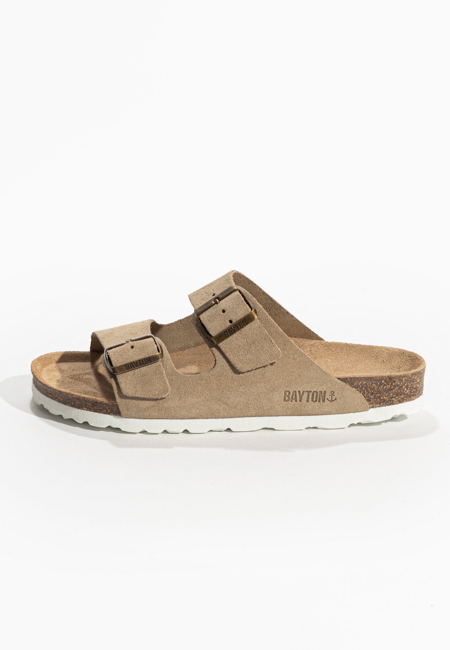 Sandales 2 Brides Atlas Beige en Cuir Suédé