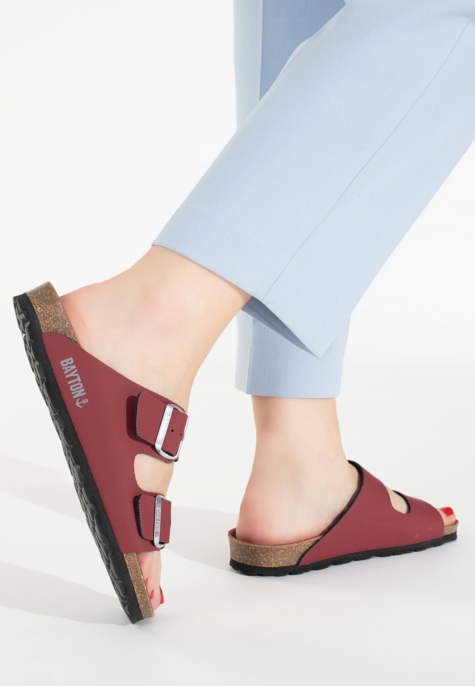 Sandales 2 Brides Atlas Bordeaux