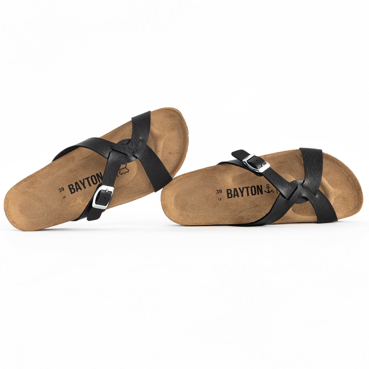 Sandales 2 Brides Sebastian Noir