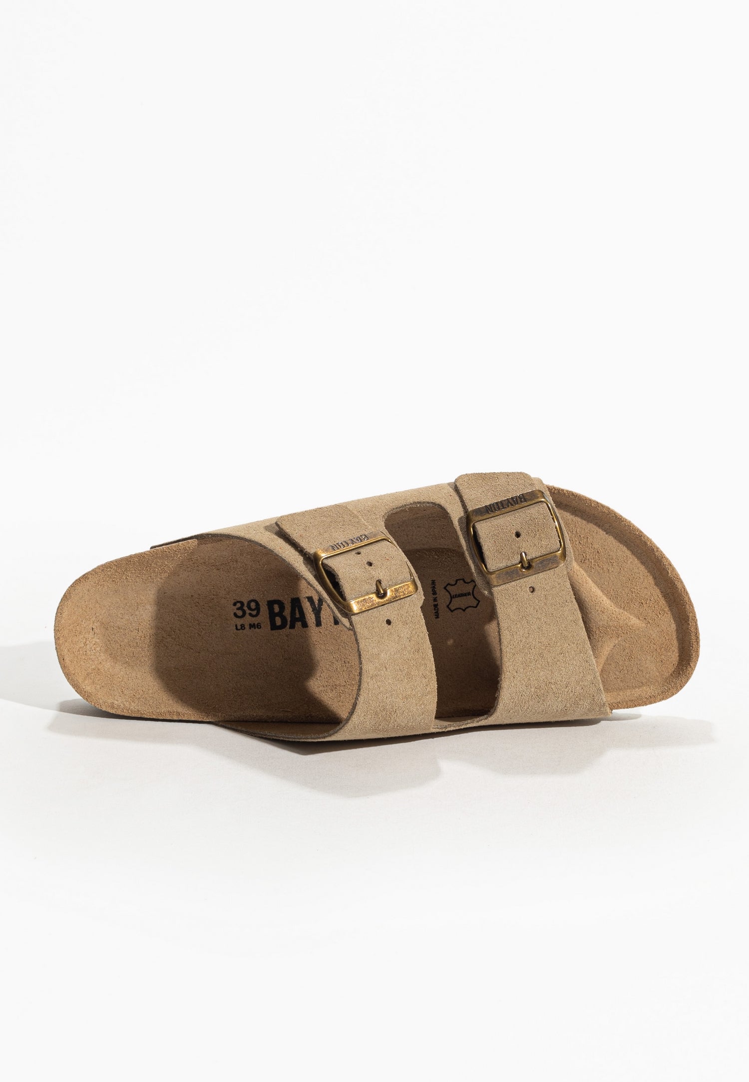 Sandales 2 Brides Atlas Beige en Cuir Suédé