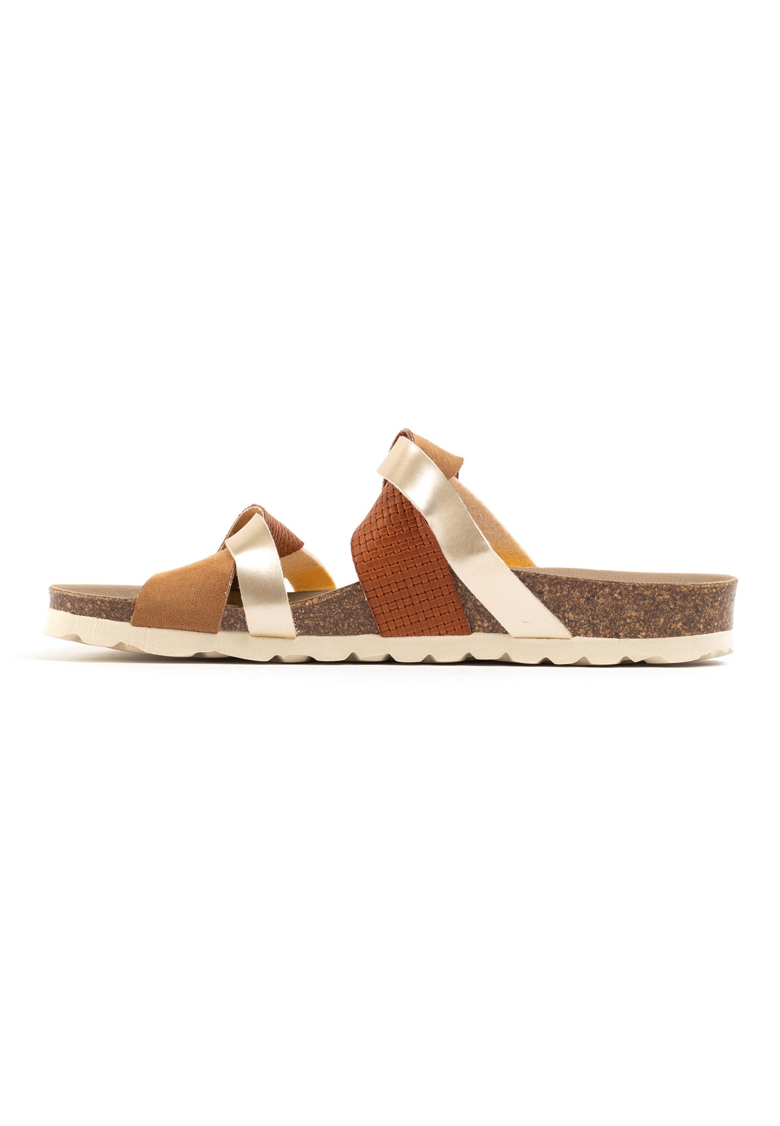 Sandales 2 Brides Biarritz Tan Et Marron