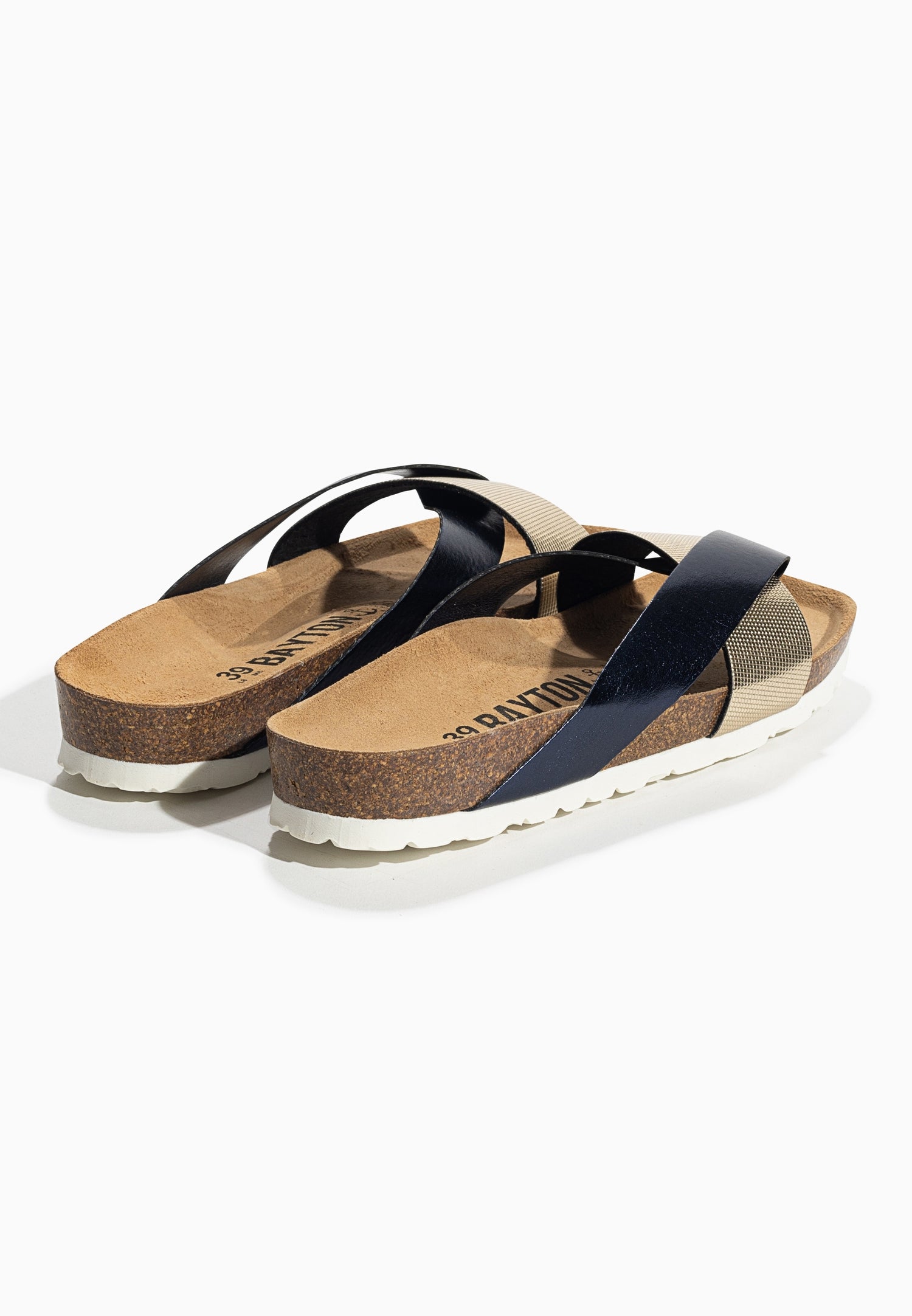 Sandalias Mildura azul marino y dorado