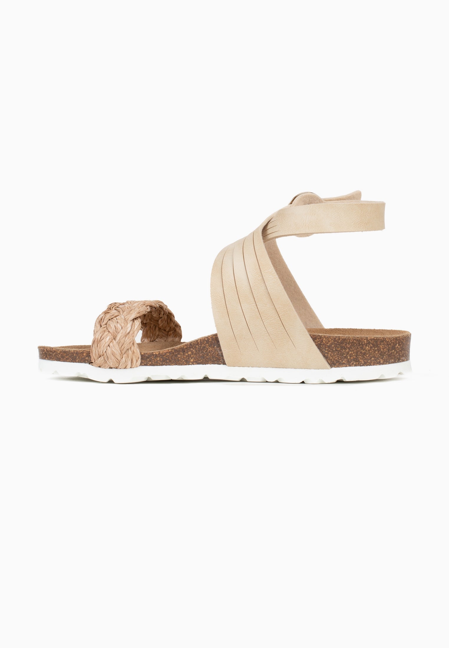 Sandales Garrigue Beige Et Dorées Multi-Brides
