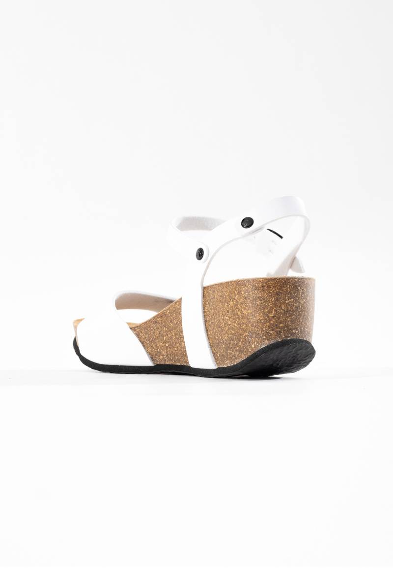 Sandalias Maya Cuña Y Semicuña Blanco