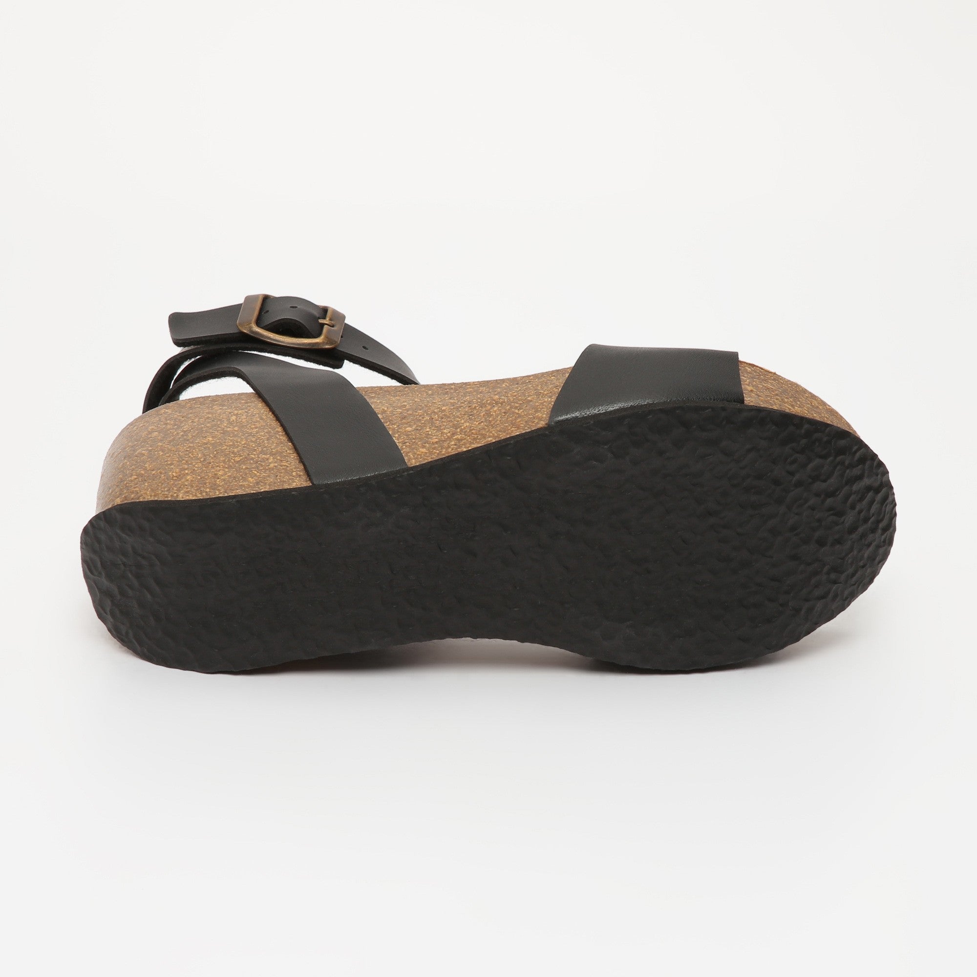 Sandales Sol Noir Compensées et Semi-compensées