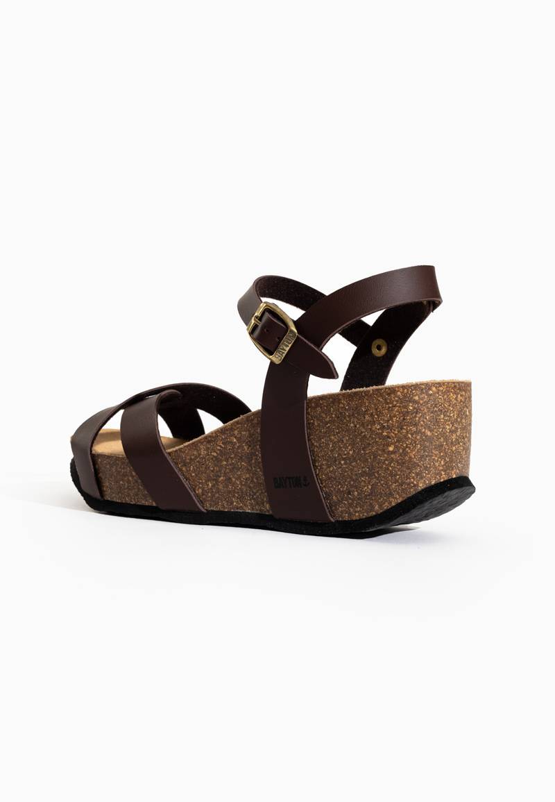 Sandales Venus Marron Compensées et Semi-compensées