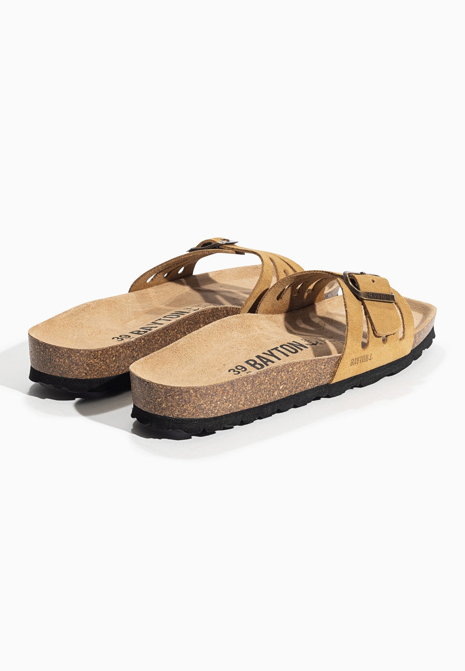 Athena Camel Suede Leather 1 Strap Sandals