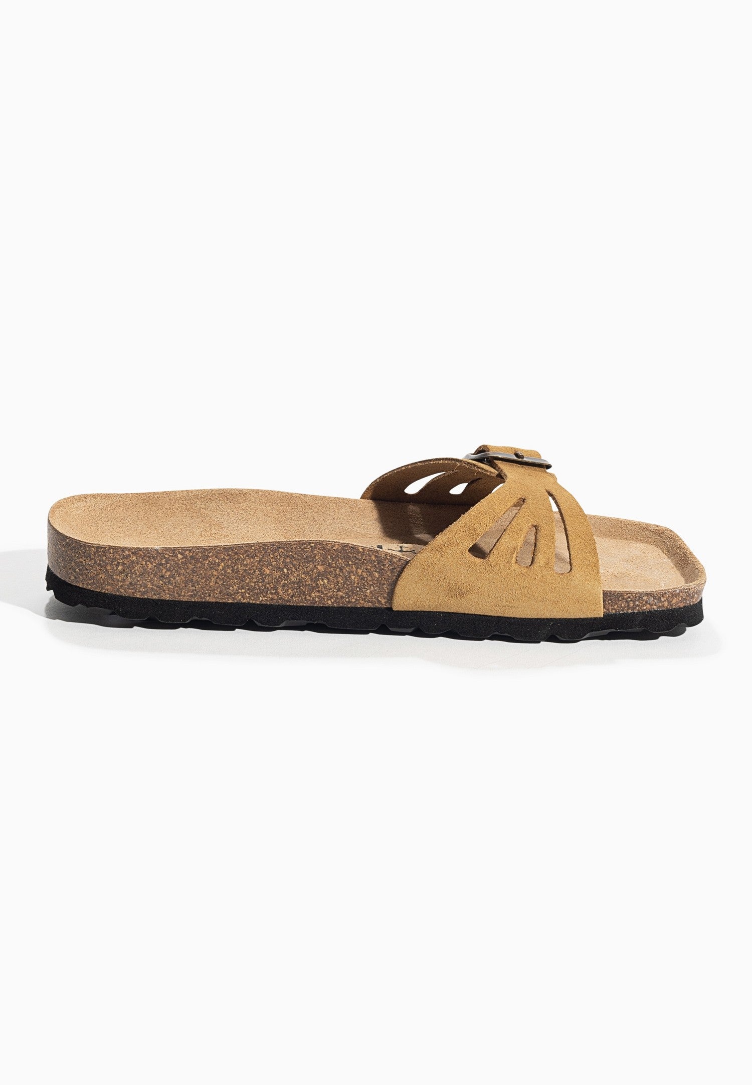 Athena Camel Suede Leather 1 Strap Sandals