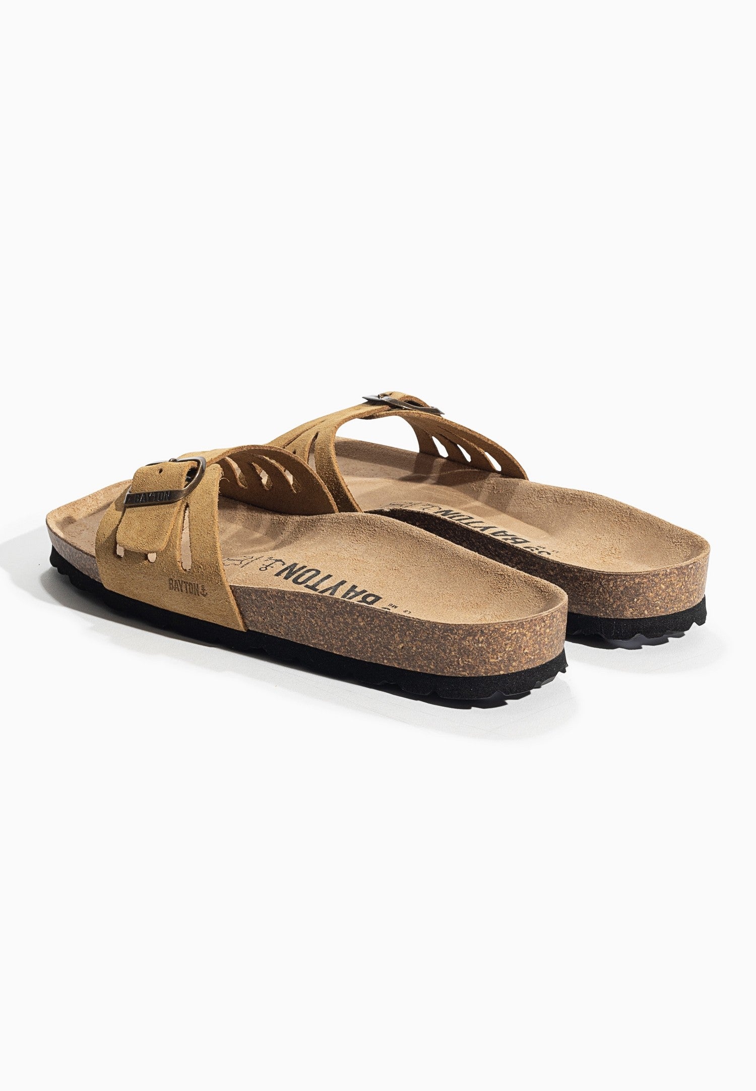 Athena Camel Suede Leather 1 Strap Sandals