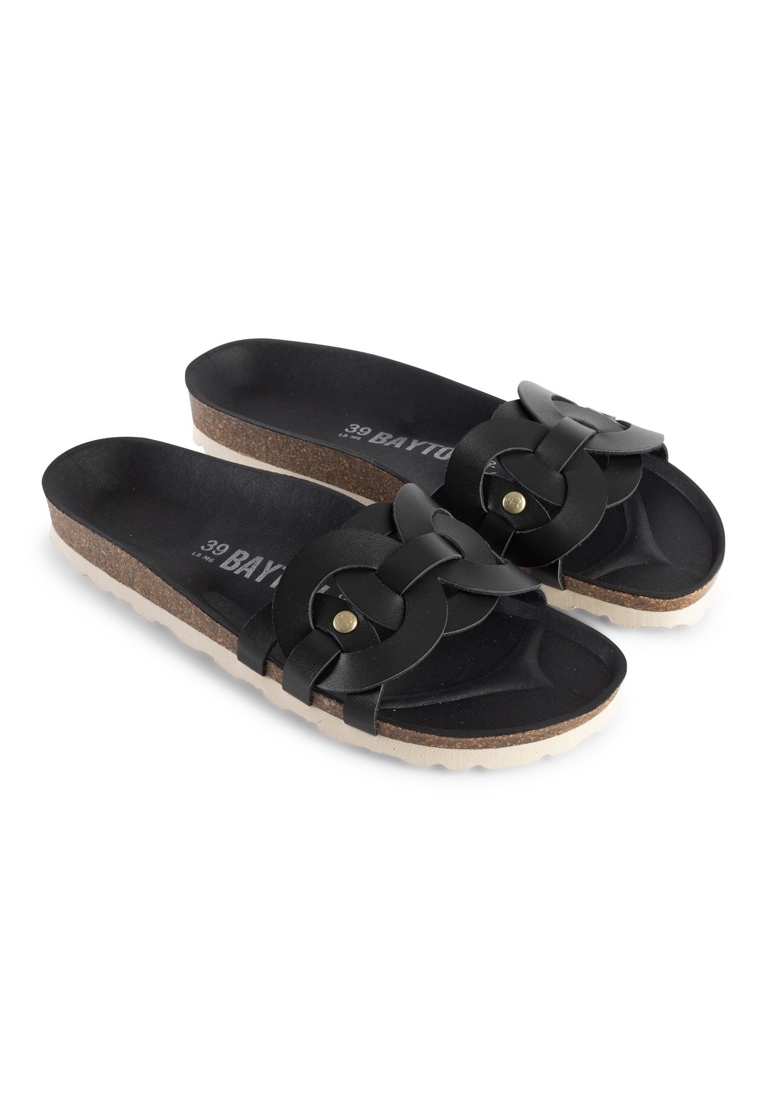 Sandales 1 Bride Topaze Noir 100% Cuir