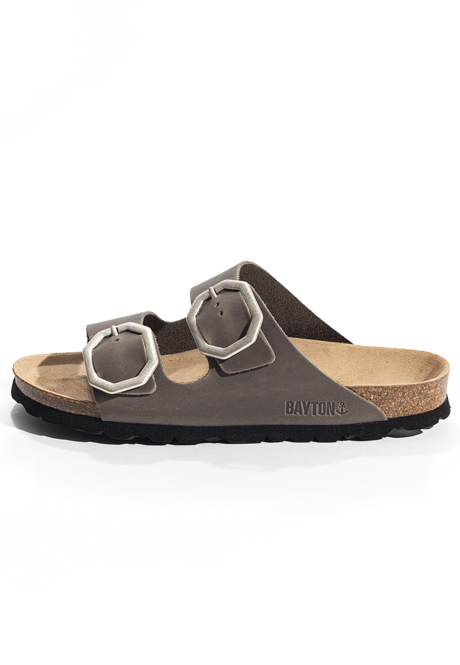 Sandales-2-Brides-Atlas-Anthracite-100%-Cuir-Bayton-femme