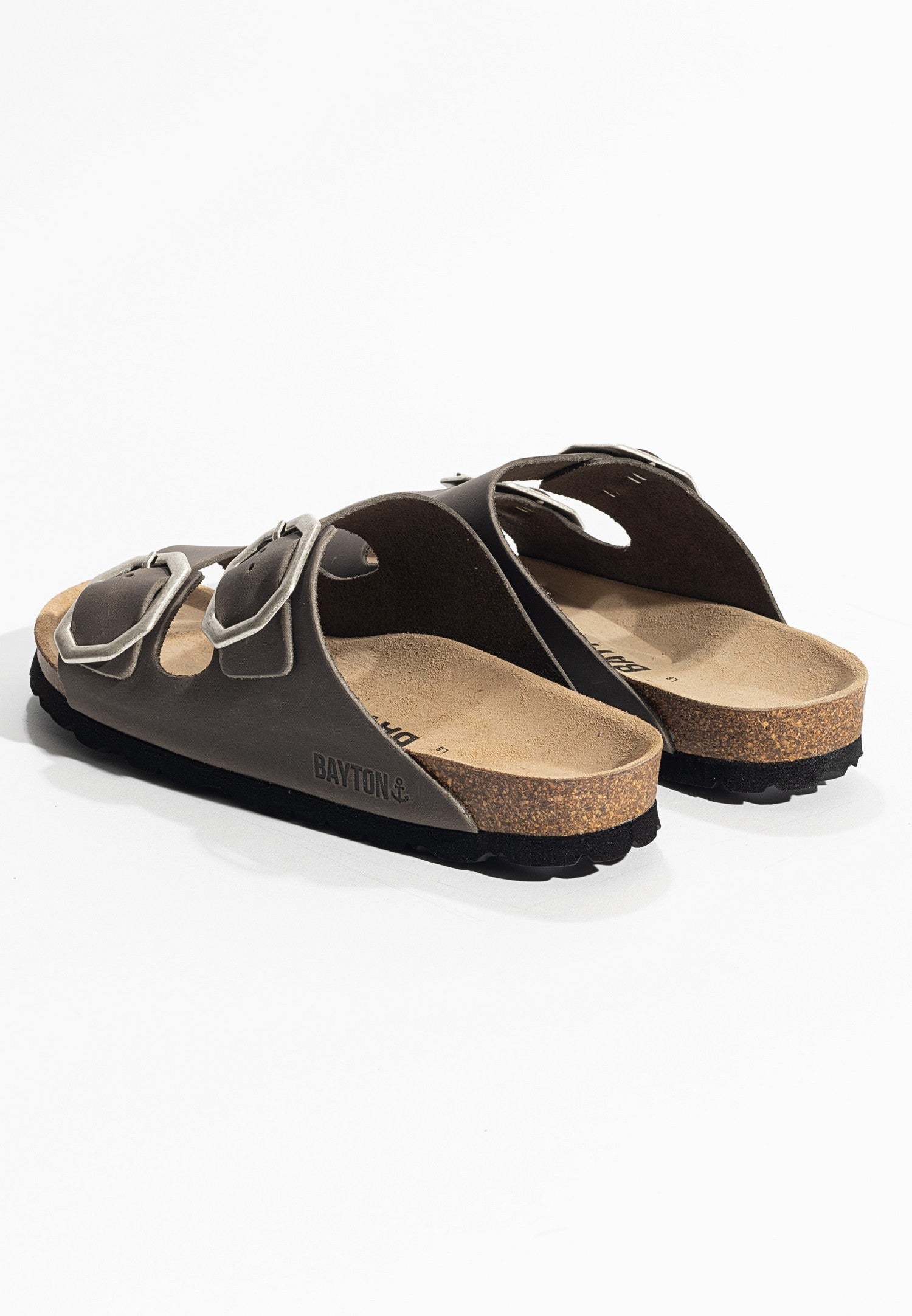 Sandales-2-Brides-Atlas-Anthracite-100%-Cuir-Bayton-femme