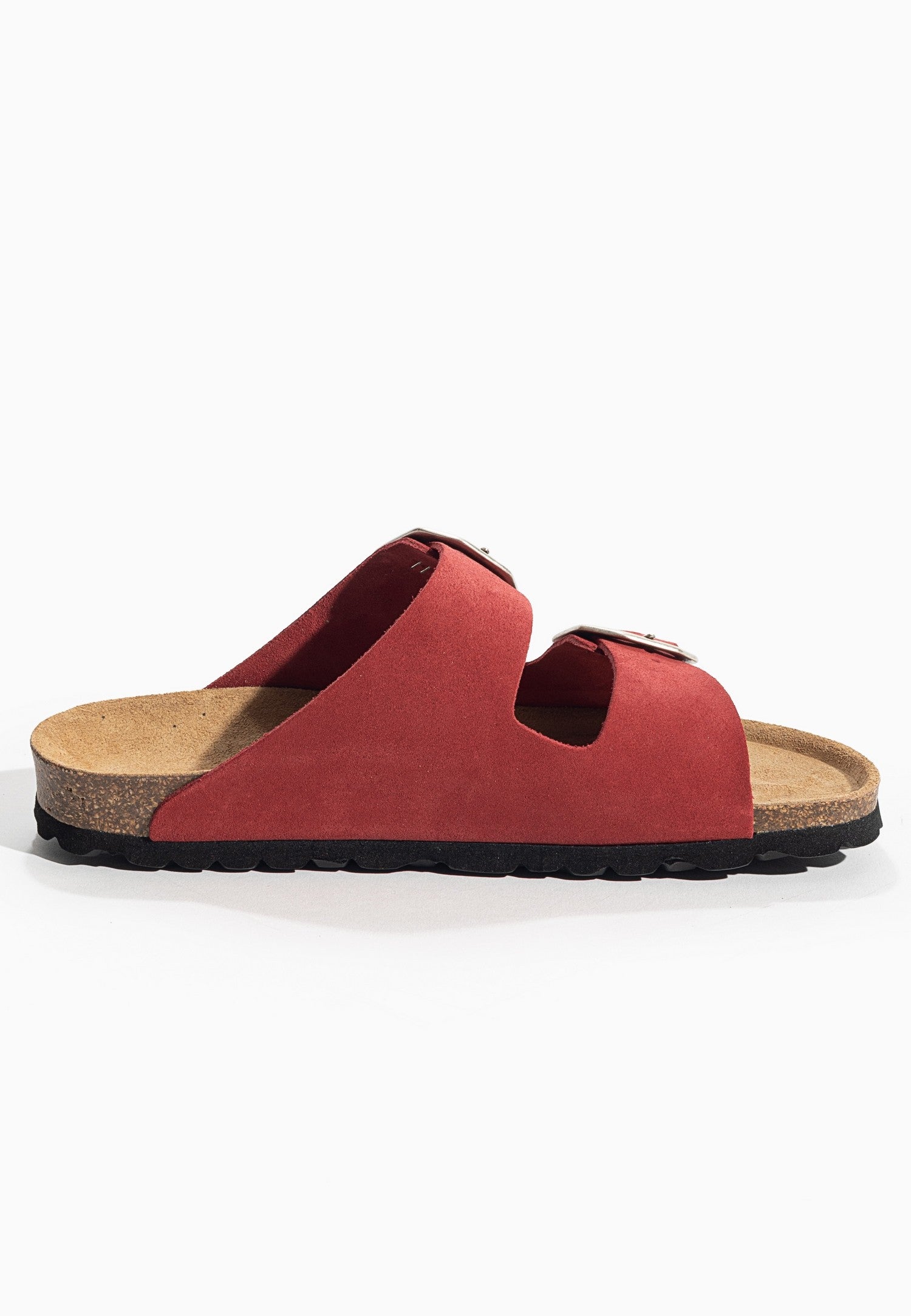 Sandales-2-Brides-Atlas-Rouge-en-Cuir-Suédé-Bayton-femme