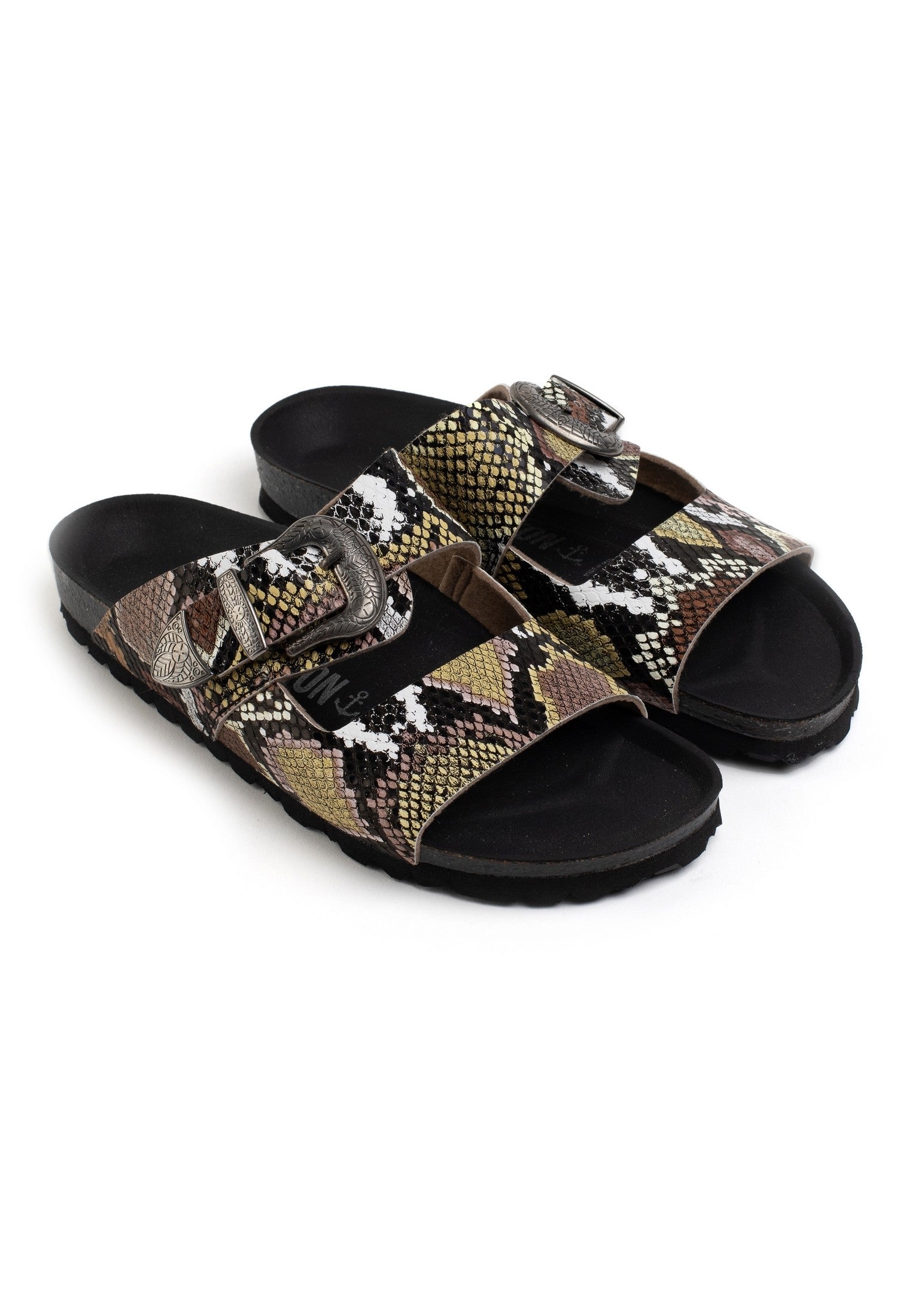 Sandales-2-Brides-Attila-Noir-Et-Beige-Bayton-femme
