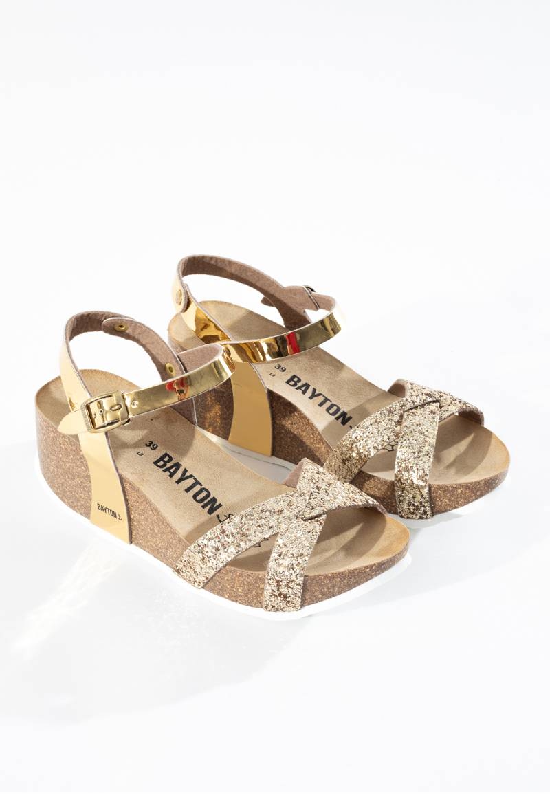 Sandales Venus Dorées Compensées et Semi-compensées