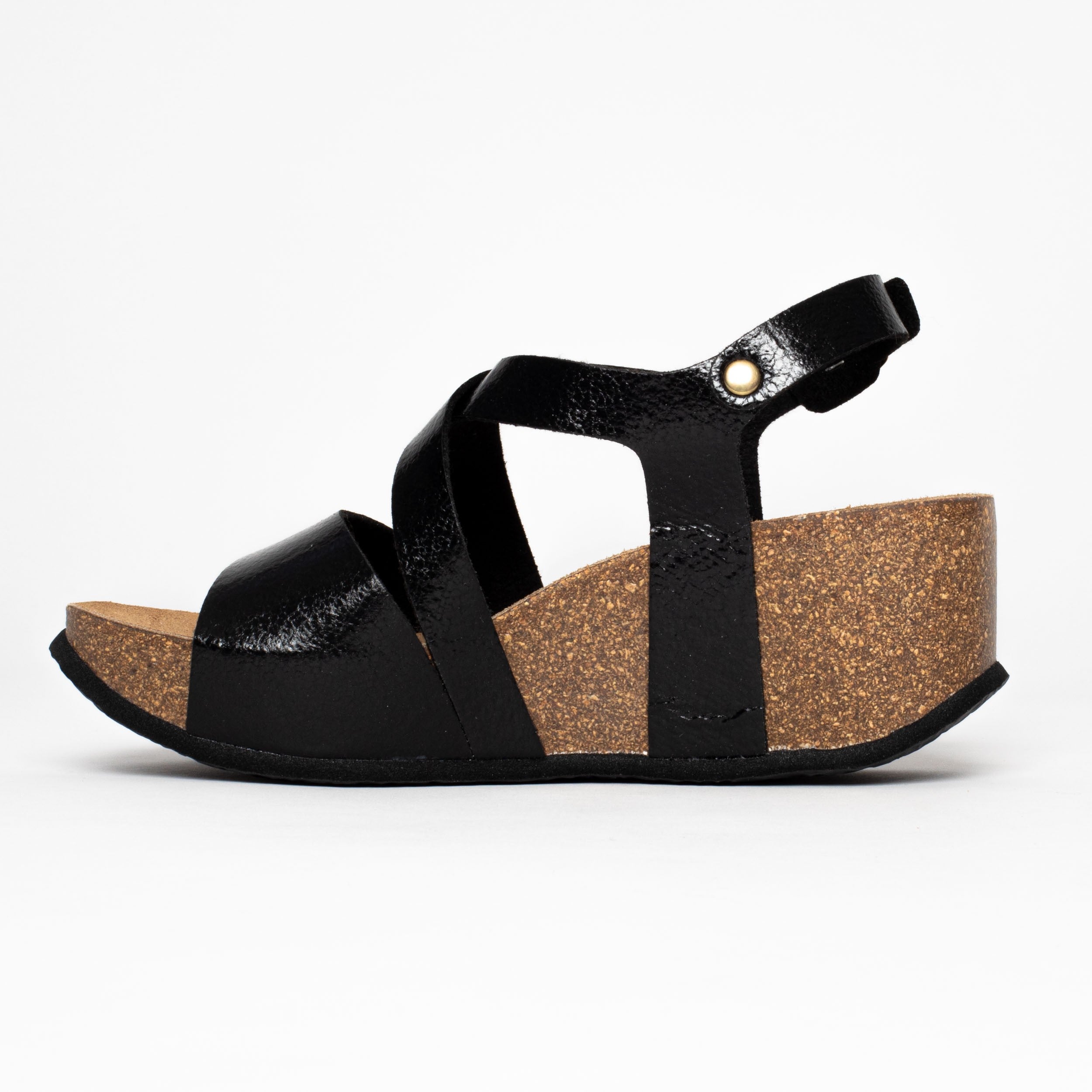 Sandales Malaga Noir Compensées et Semi-compensées