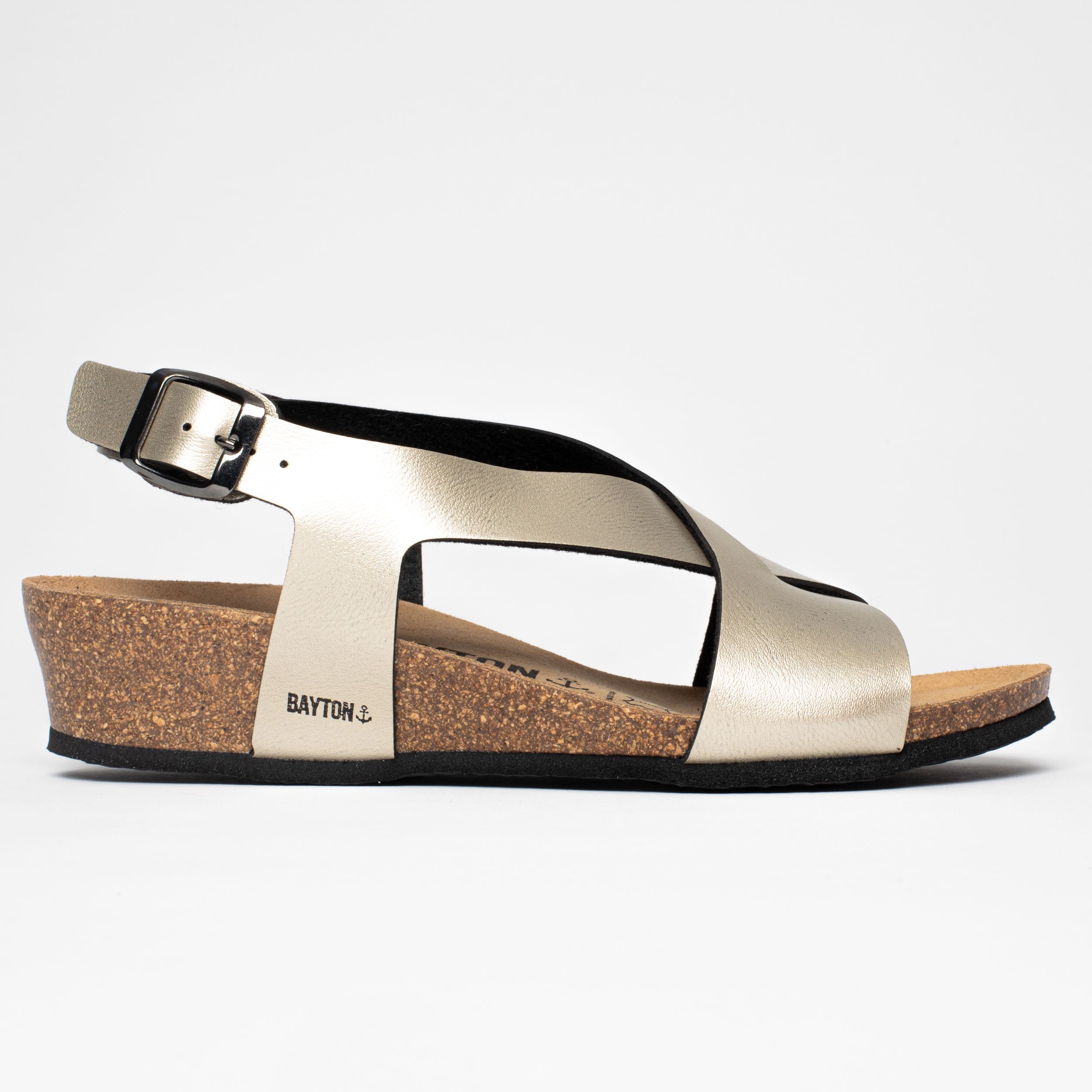 Sandales Salamanque Dorées Compensées et Semi-compensées