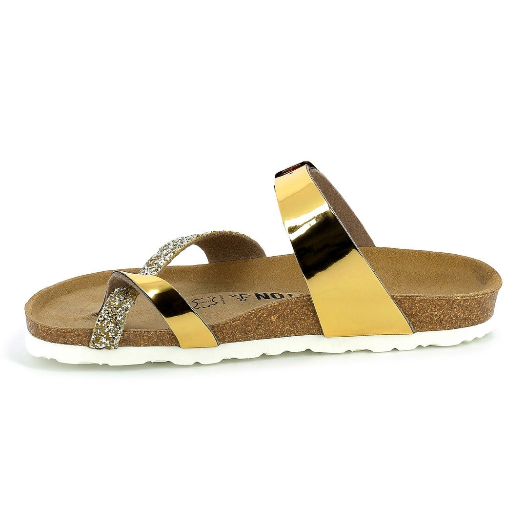 Diane Gold Toe-Strap Sandals