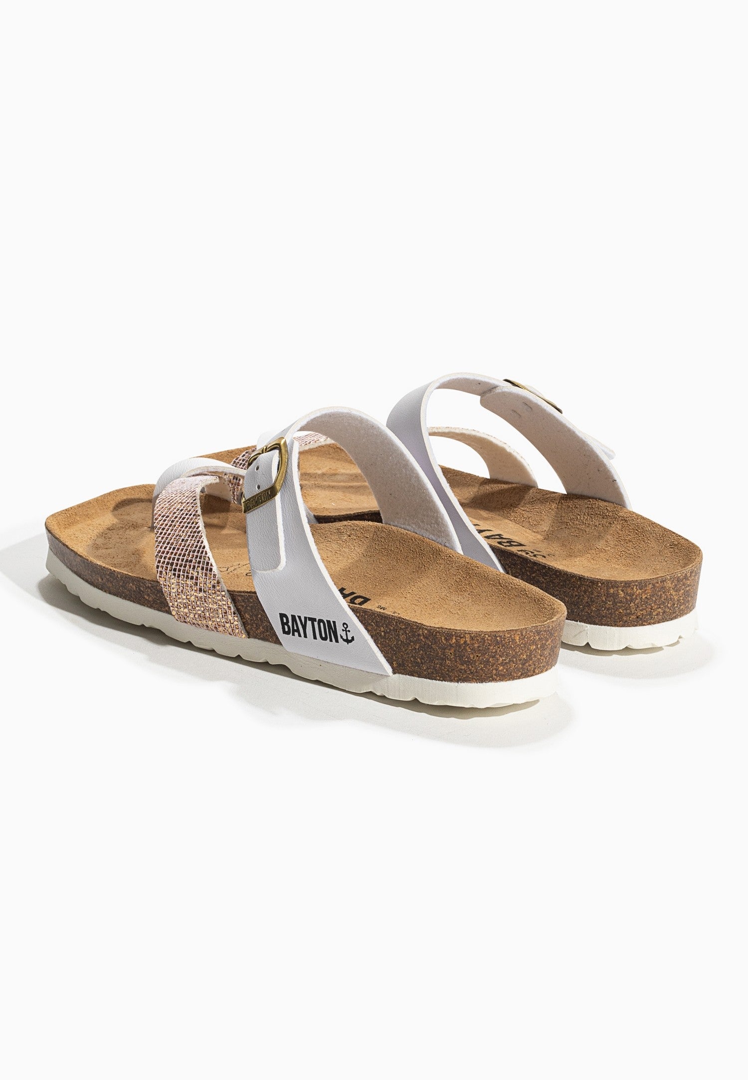 Diane White and Rose Gold Glittery Toe Post Sandals