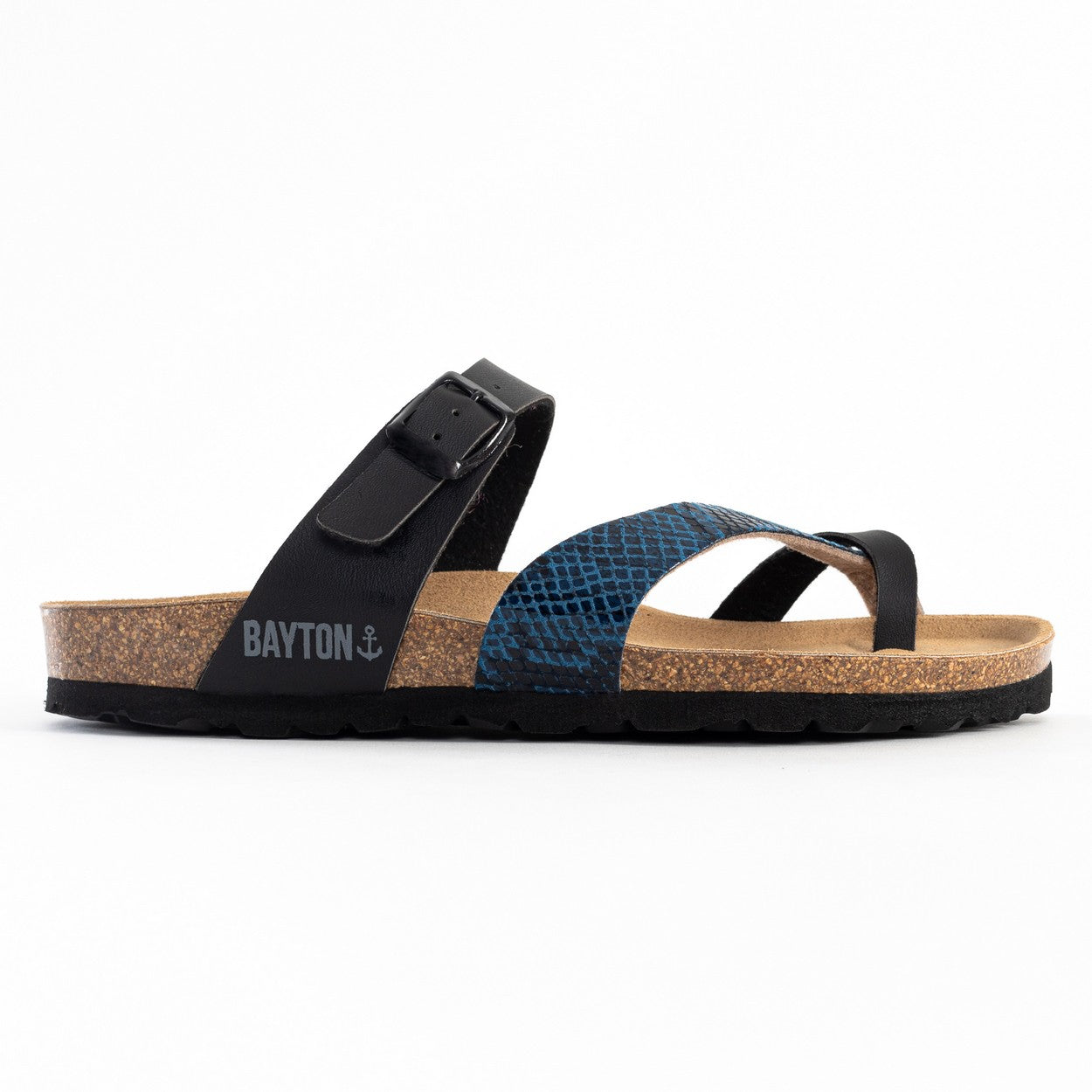 Sandales Diane Noir Et Bleu à Entre-Doigts