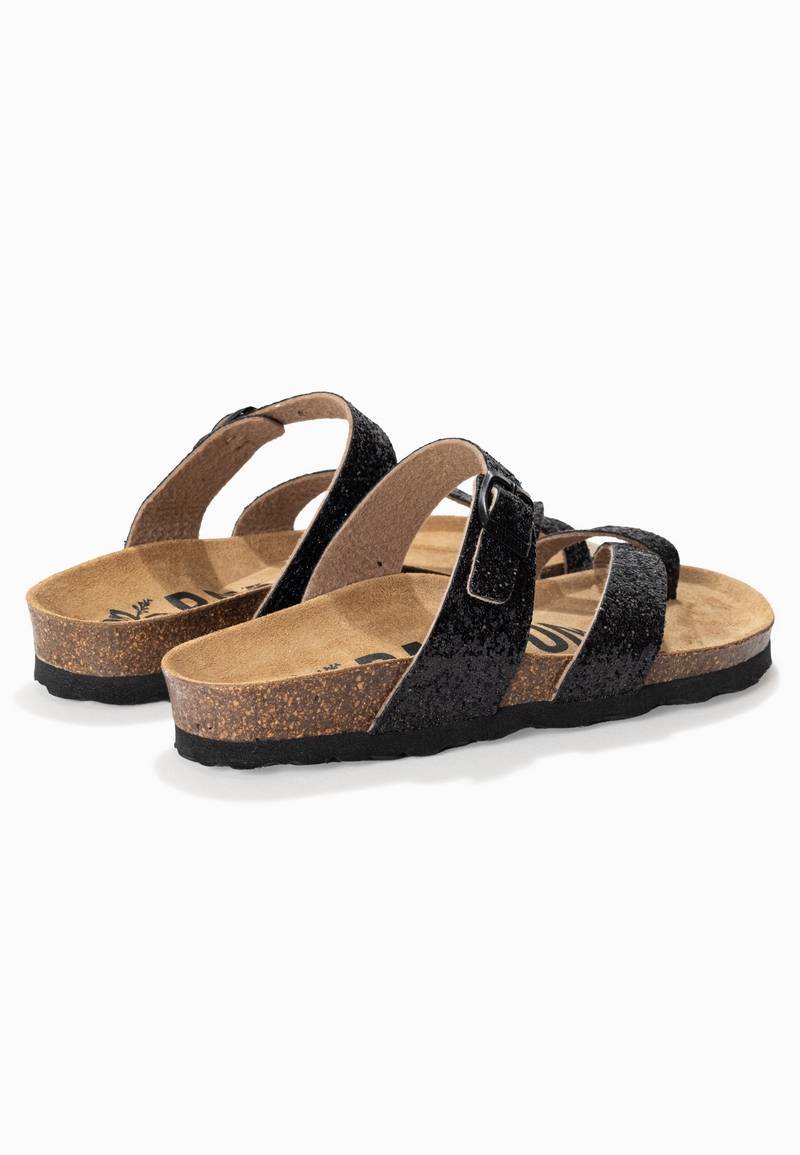 Sandales Diane Noir pailletées à Entre-Doigts