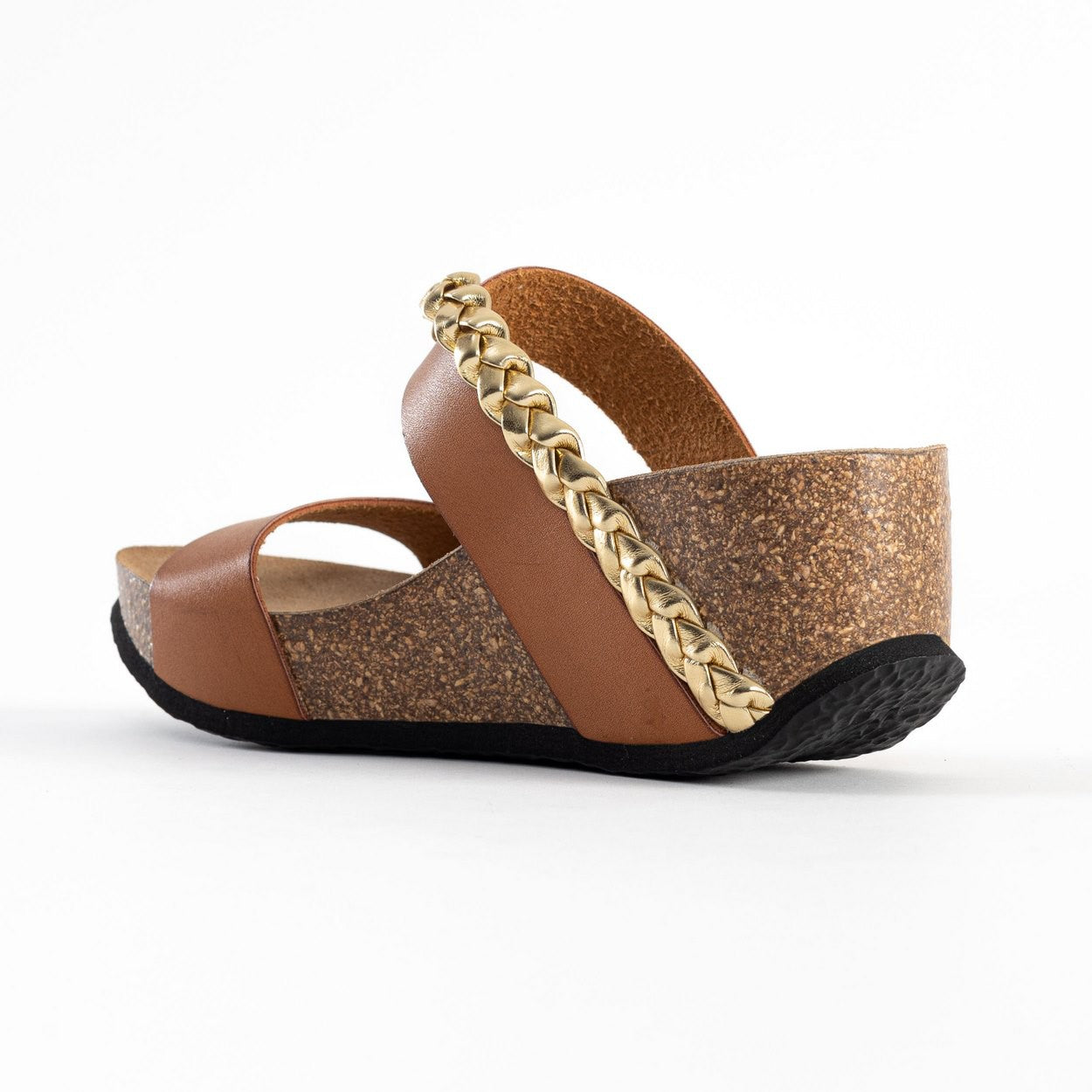 Faro Camel and Gold Wedge and Semi-Wedge Sandals