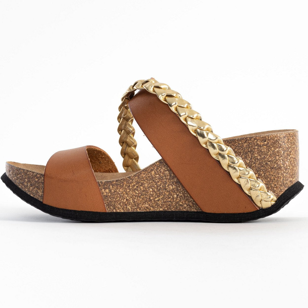 Faro Camel and Gold Wedge and Semi-Wedge Sandals
