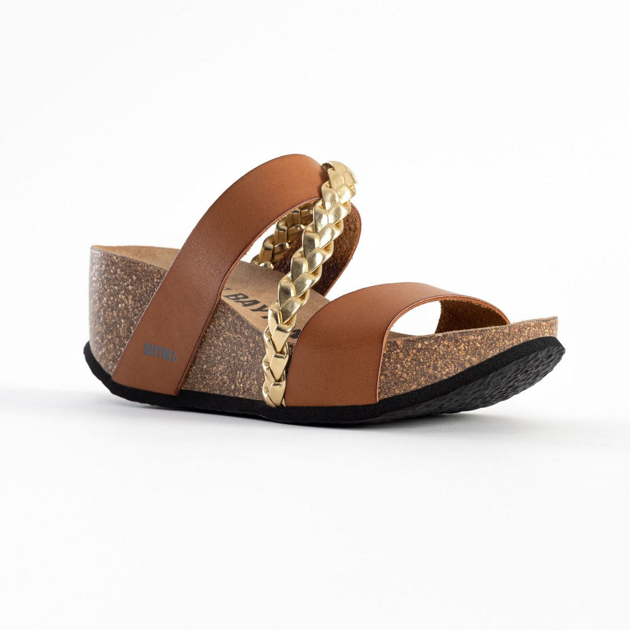 Faro Camel and Gold Wedge and Semi-Wedge Sandals