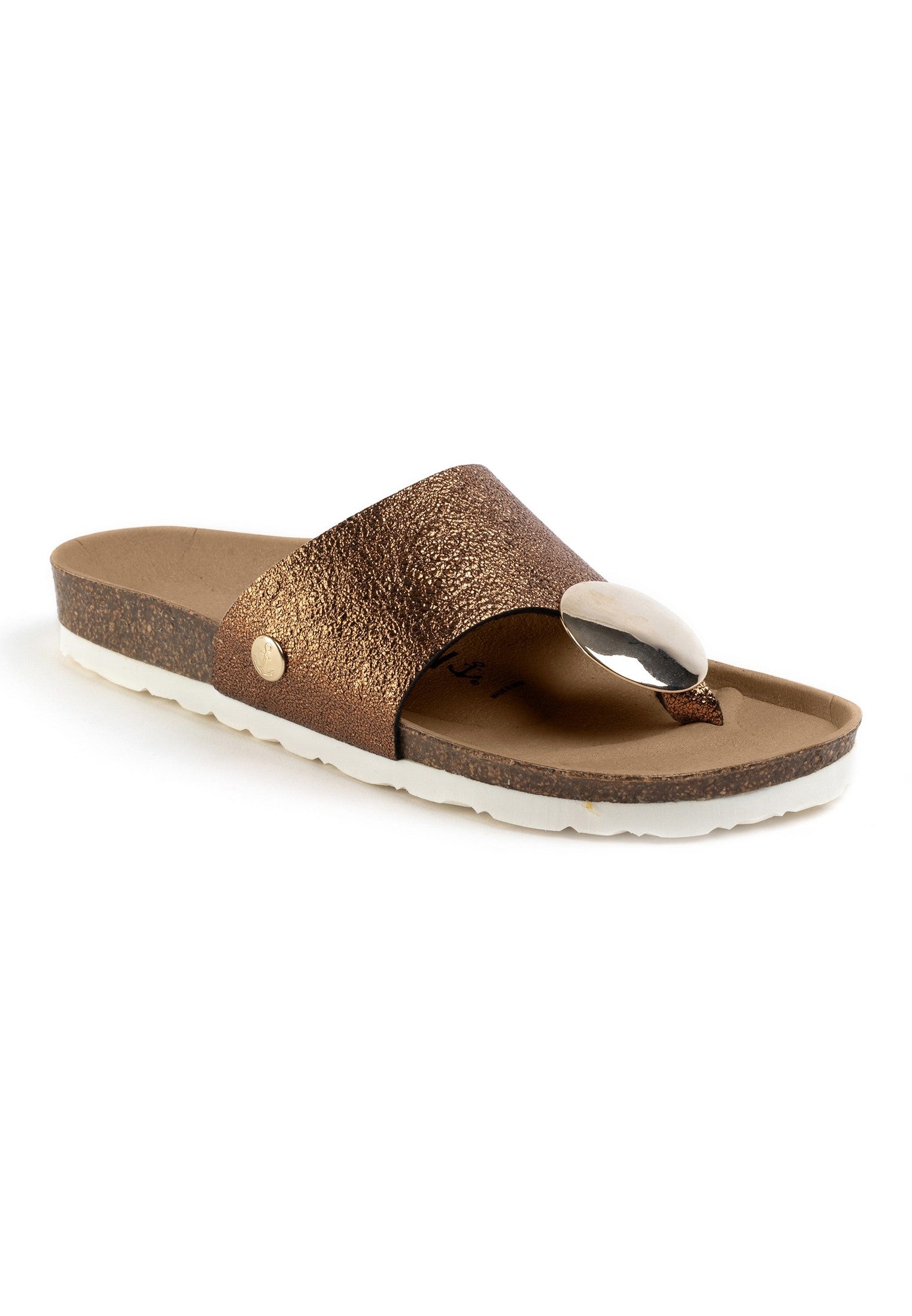 Galante 1 Strap Bronze Toe-Strap Sandals