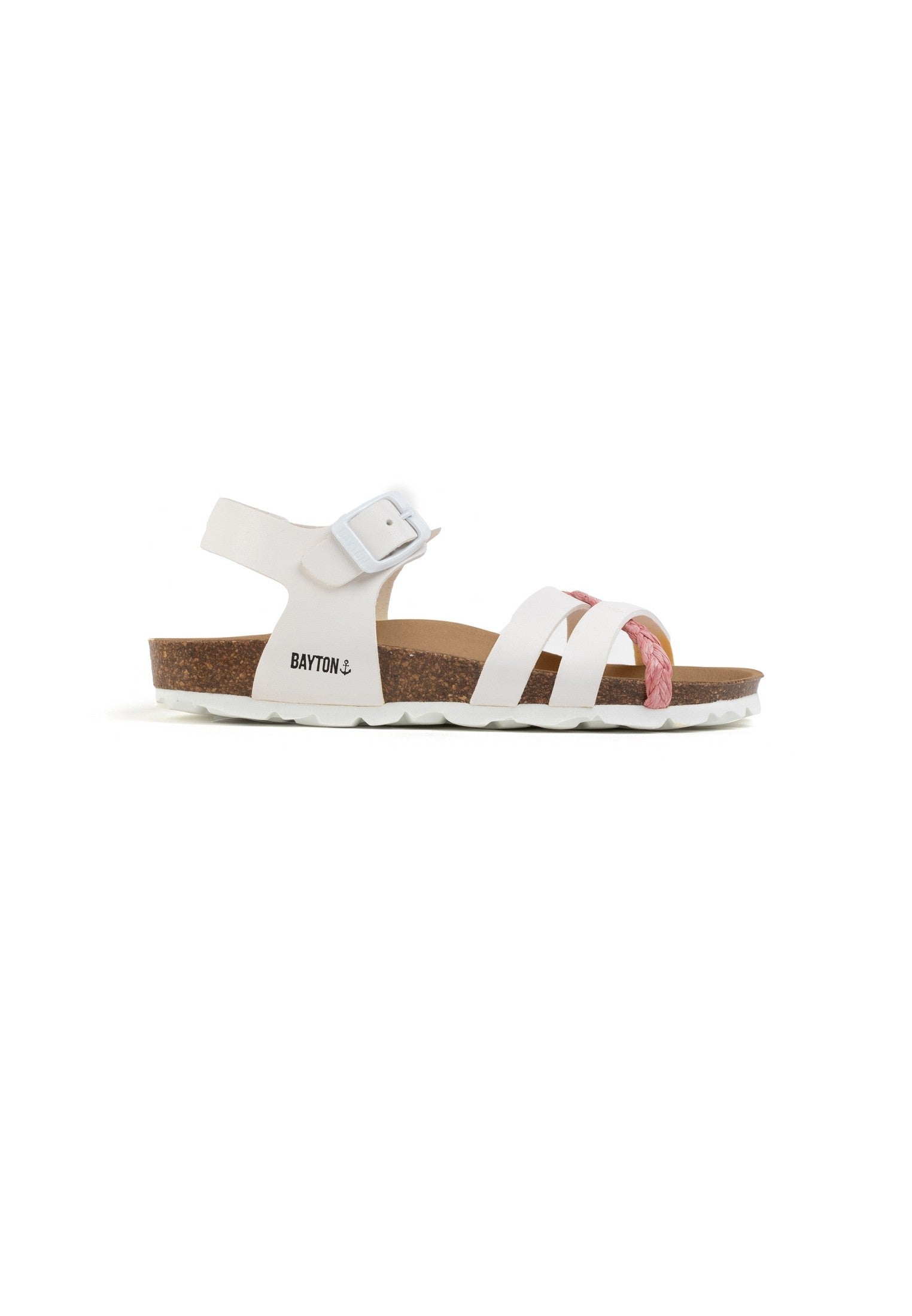 Sandales Multi-Brides Hestia Fuschia Et Blanc