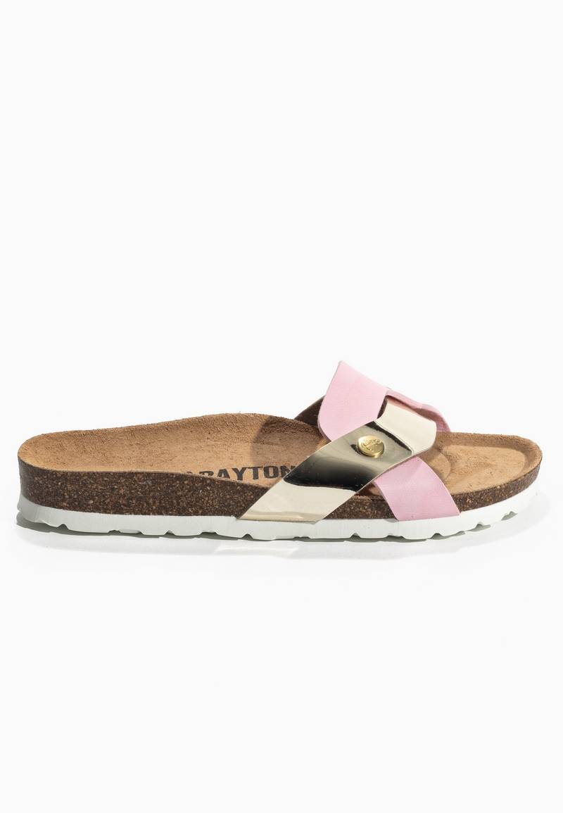 Sandales 1 Bride Klimt Rose et Dorée