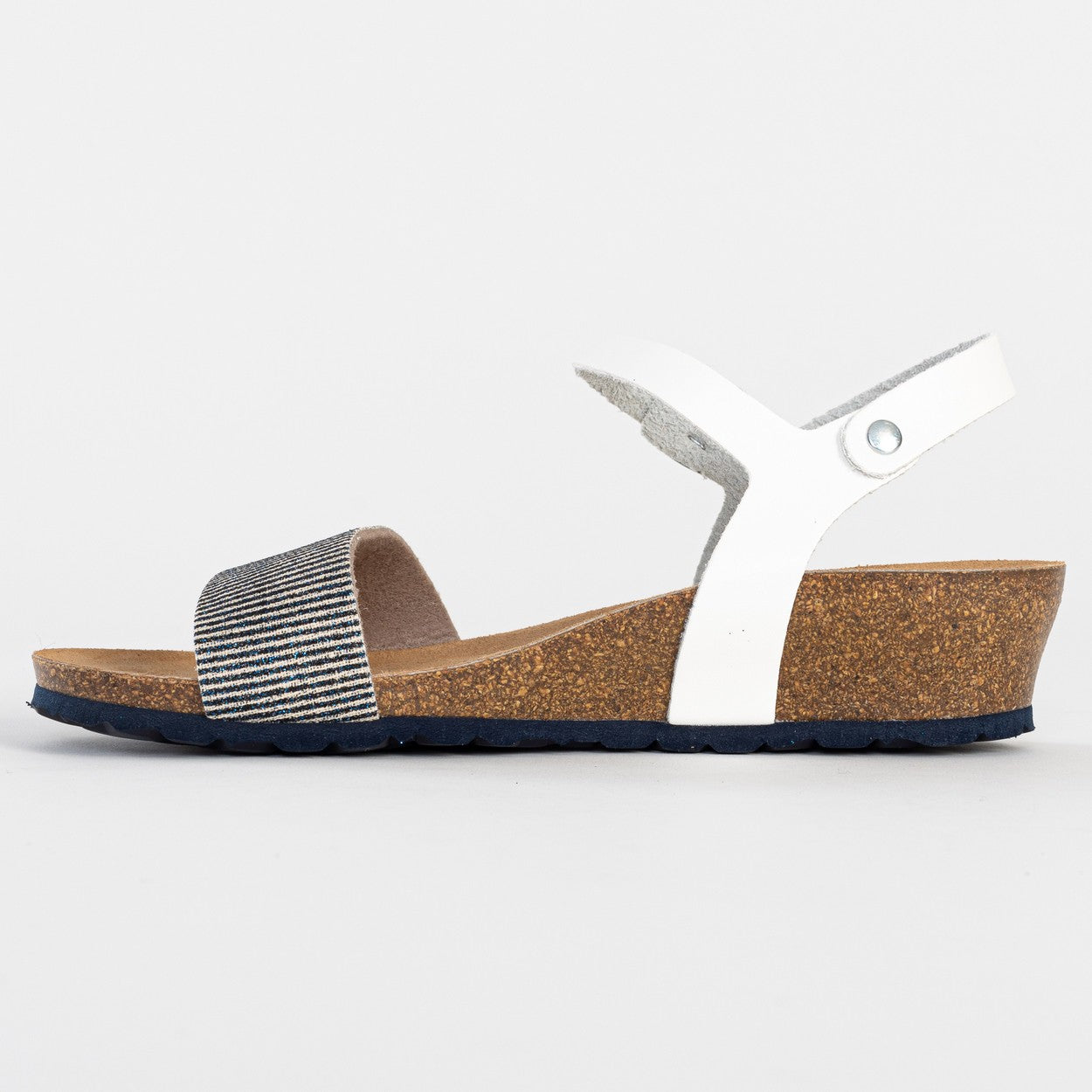 Sandales Leganes Blanc Et Bleu Marine Compensées et Semi-compensées