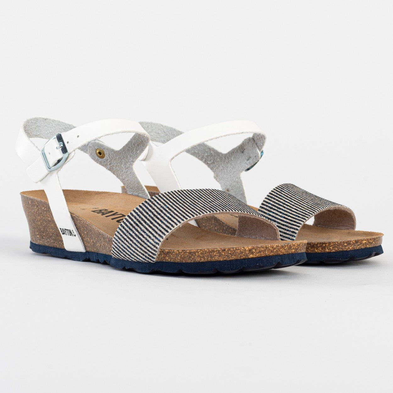 Sandales Leganes Blanc Et Bleu Marine Compensées et Semi-compensées