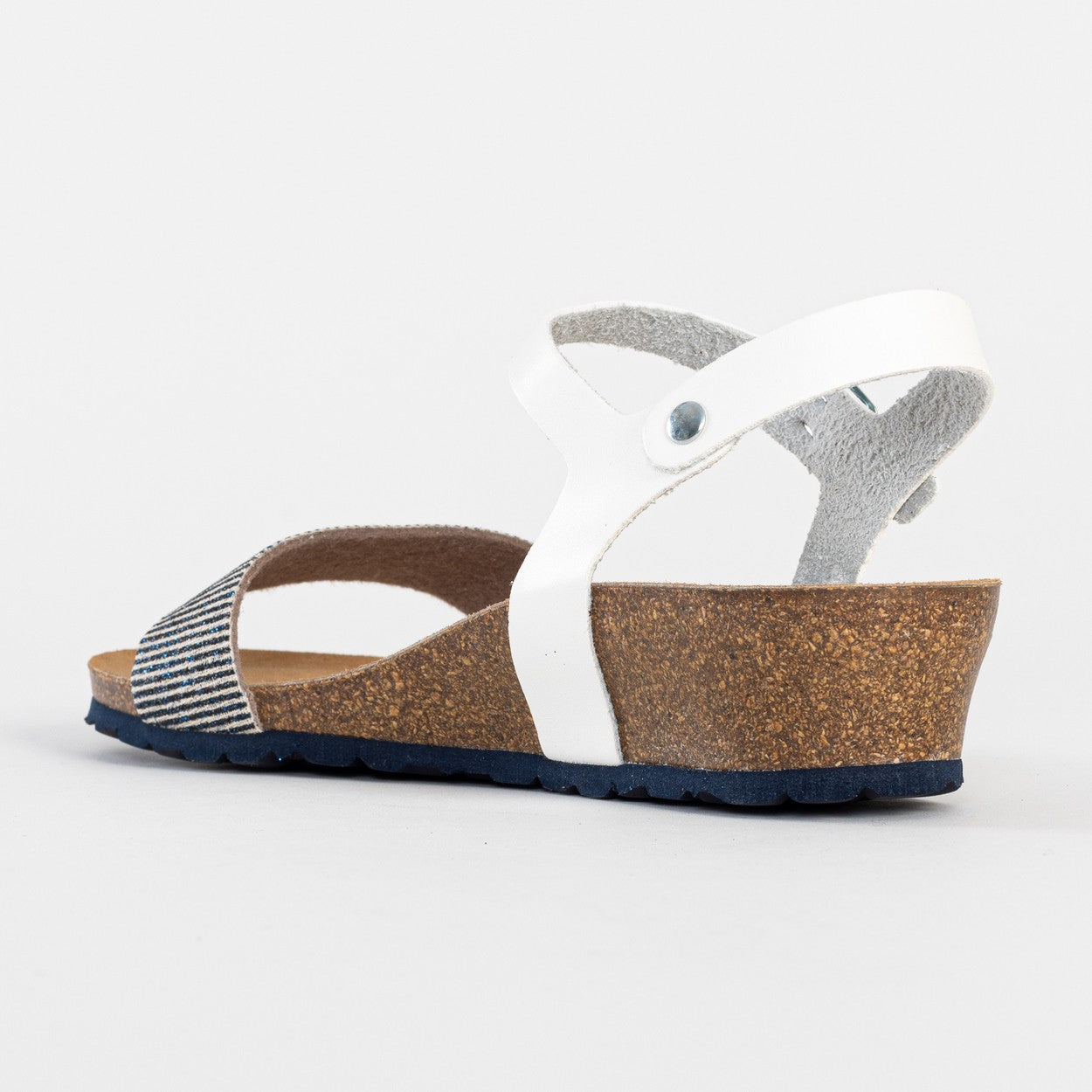 Sandales Leganes Blanc Et Bleu Marine Compensées et Semi-compensées